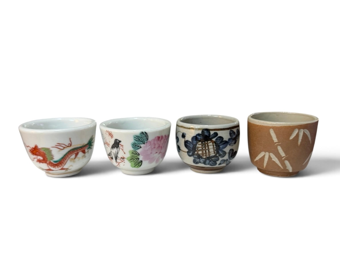 Asian Vintage Tea Cup Collection – Set of 4