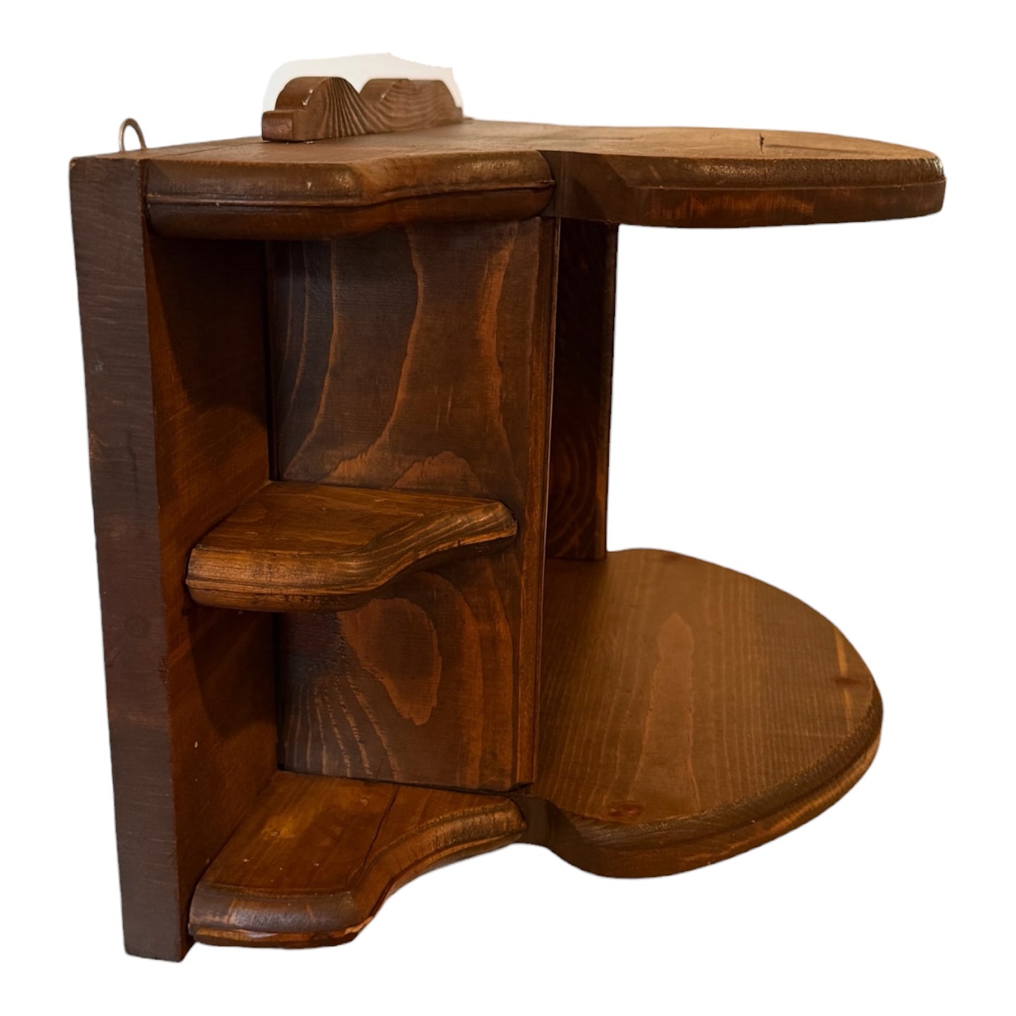 Vintage Mid-Century Mirrored Shadow Box Curio Shelf | Wood Wall Display