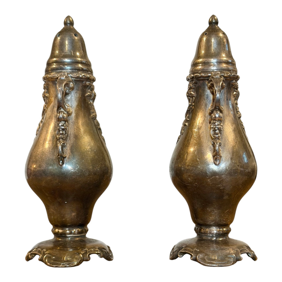 Vintage Wallace Baroque Silverplate Salt & Pepper Shaker Set | Rococo Revival | Mid-Century