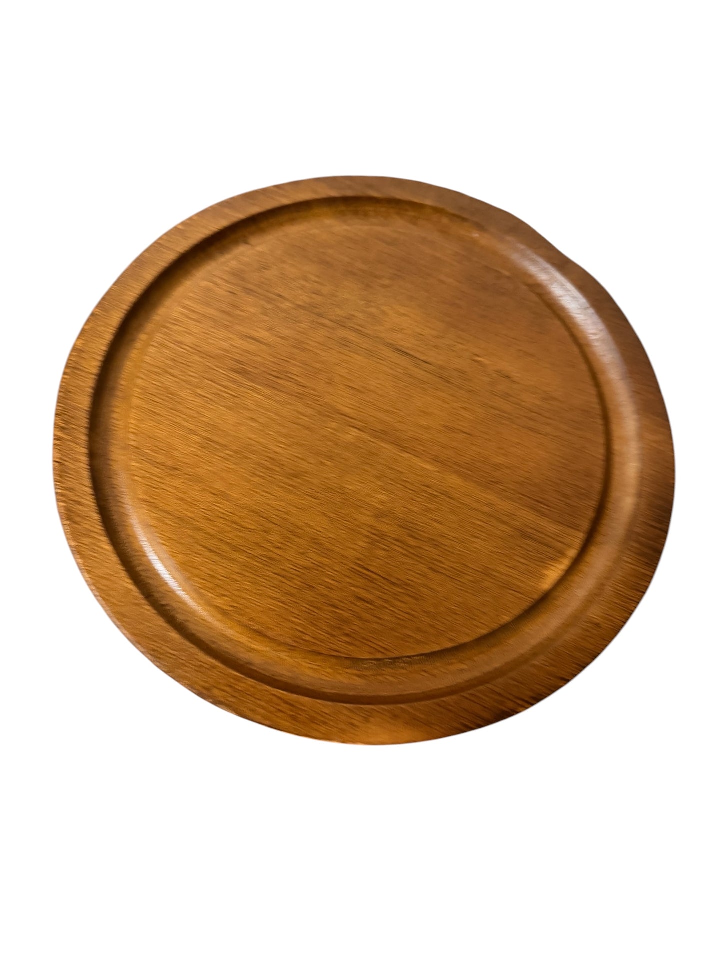 MCM Teak Vintage Cheese Board with Glass Dome Cloche – 1970s Mid-Century Entertaining Piece