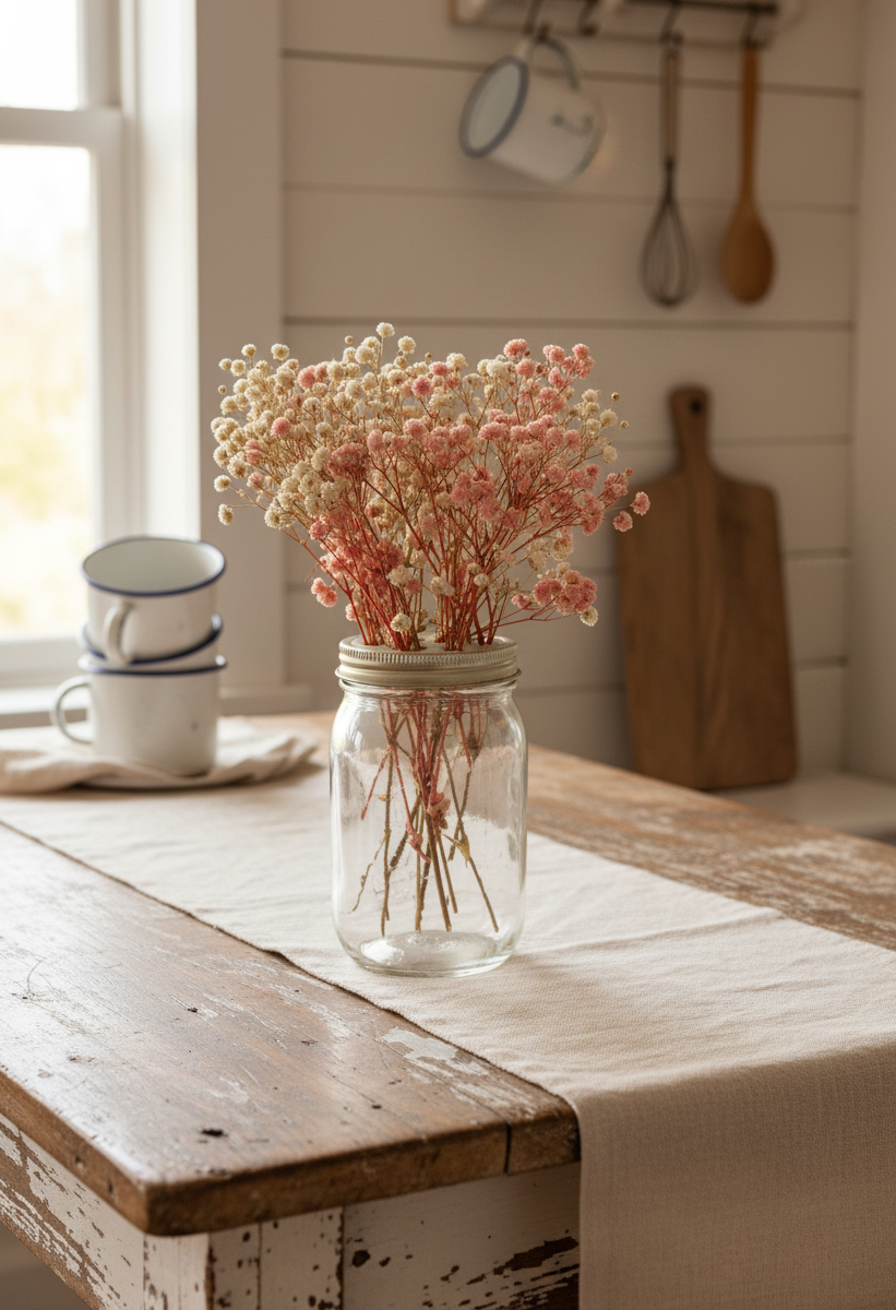 Vintage Glass Flower Frog – Jar-Top Stem Arranger