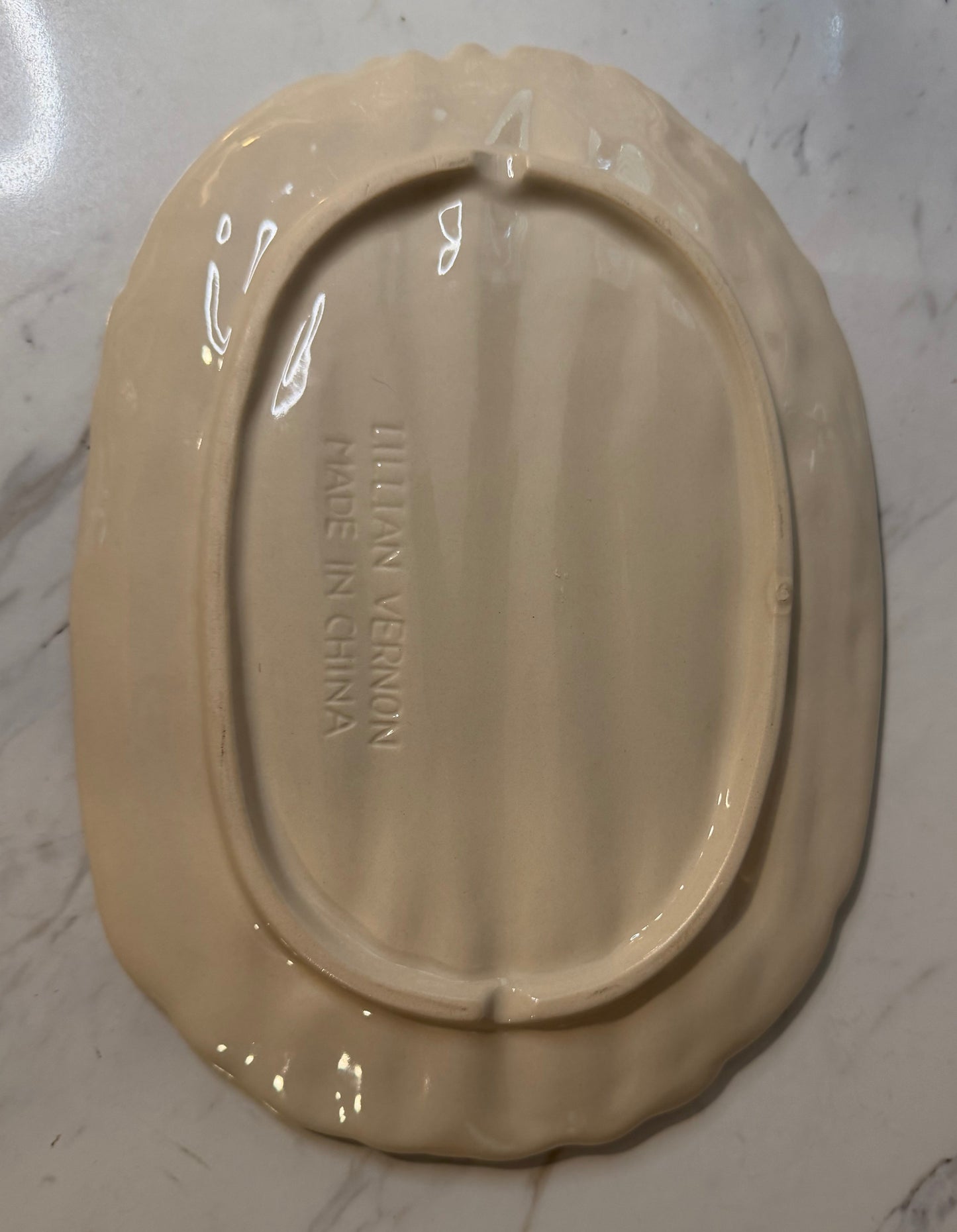 Vintage Lillian Vernon Asparagus Plate – Hand-Painted Ceramic Serving Dish