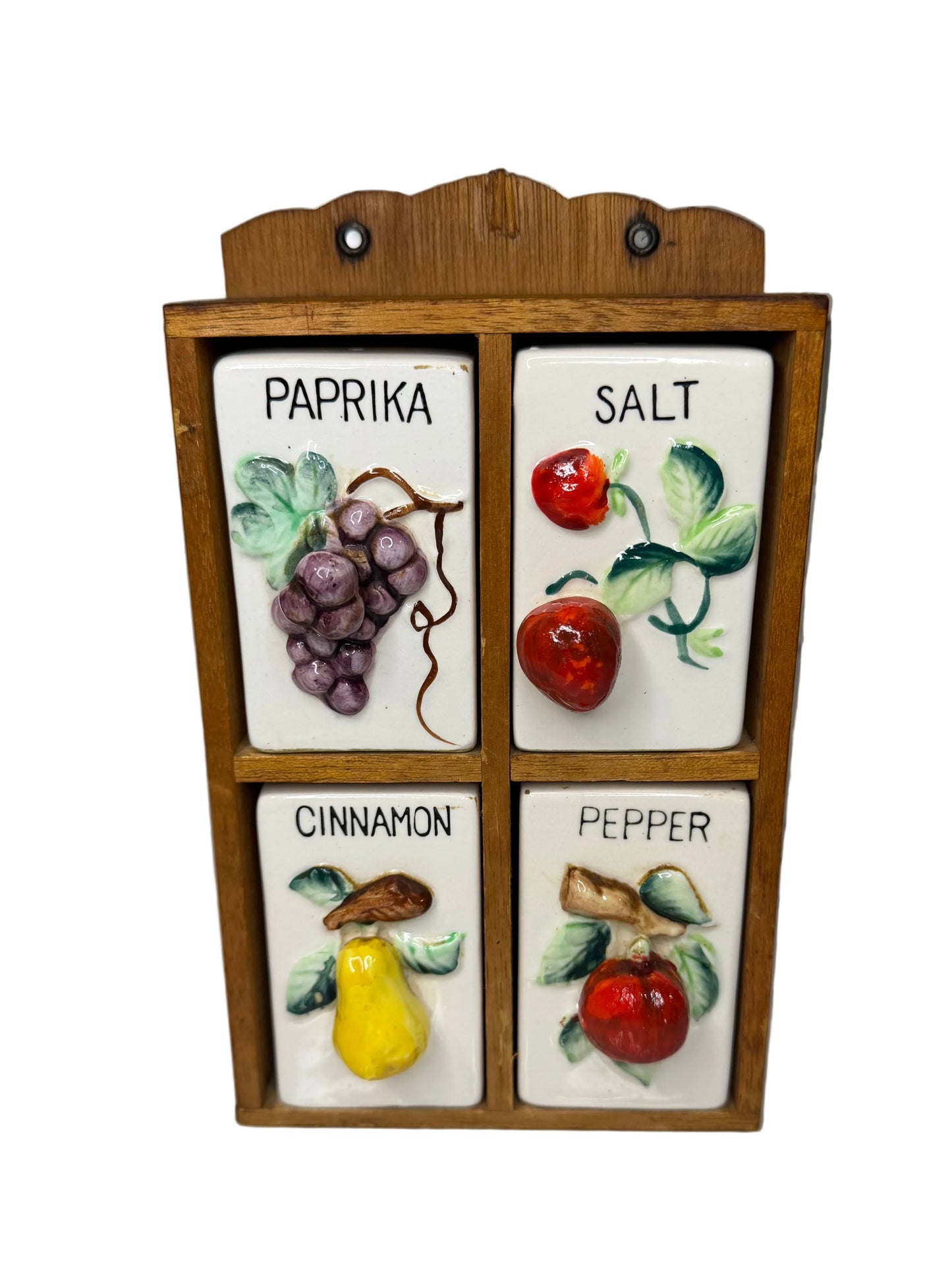 Vintage 1950s Japanese Ceramic Fruit Spice Jar Set