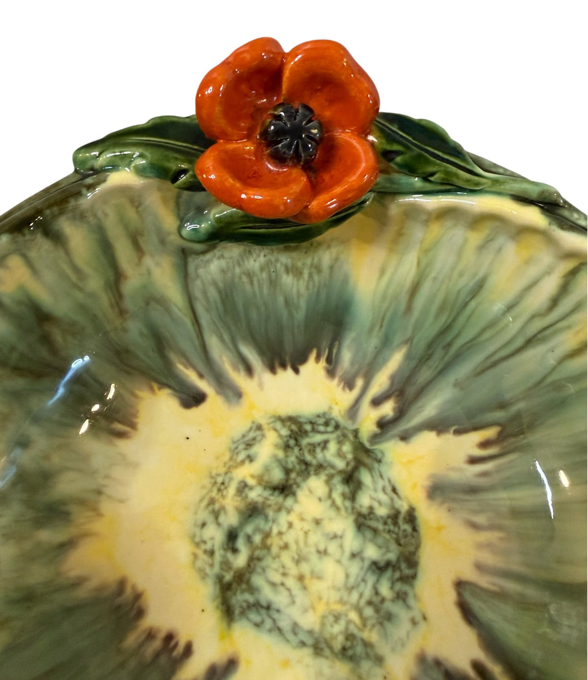 St. Peter Graz Austrian Majolica Vintage Floral Bowl – Hand-Painted Drip Glaze