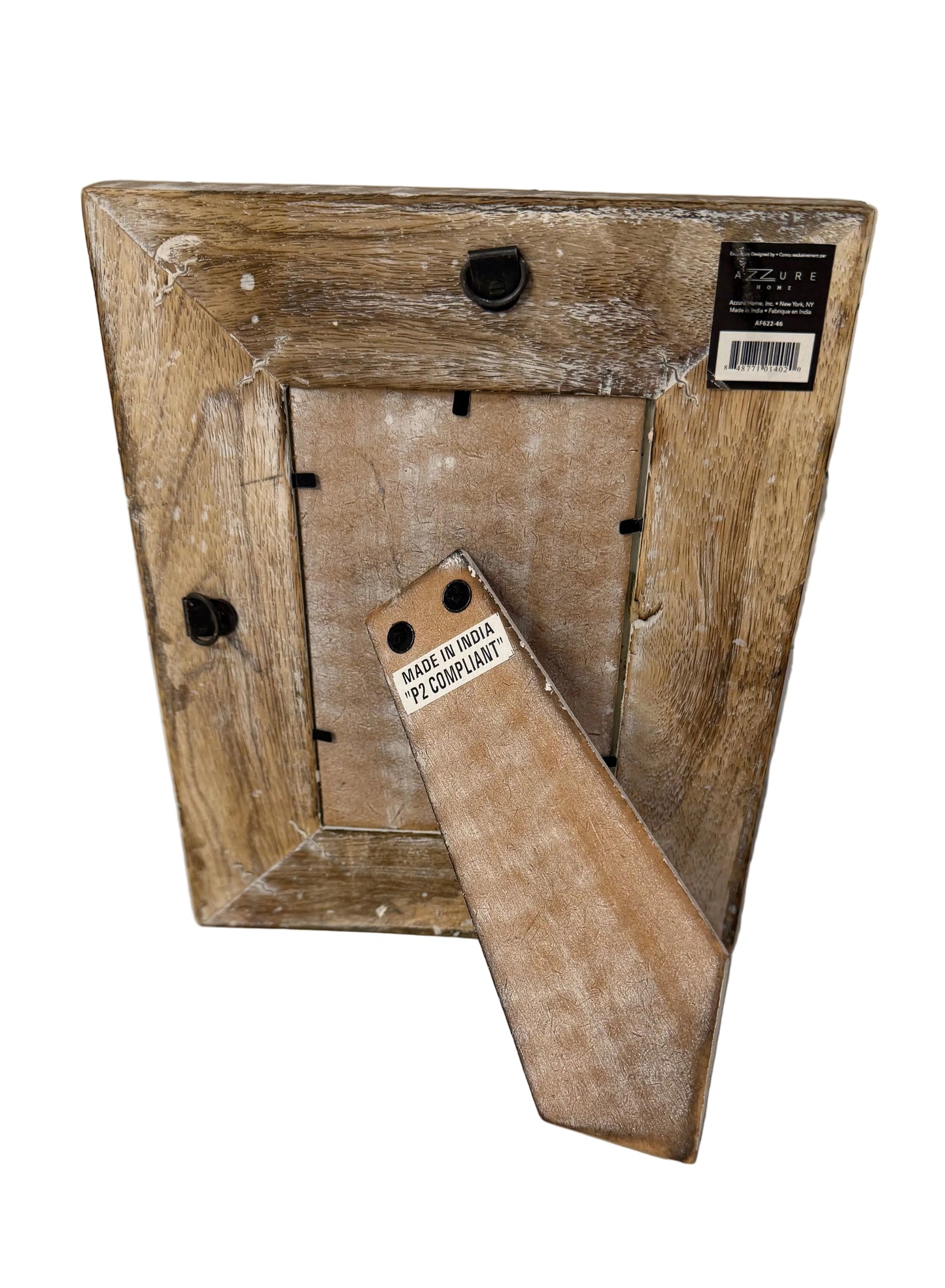 Boho Rustic Farmhouse Wooden Picture Frame – 10” x 8” with Silver Metal Accents