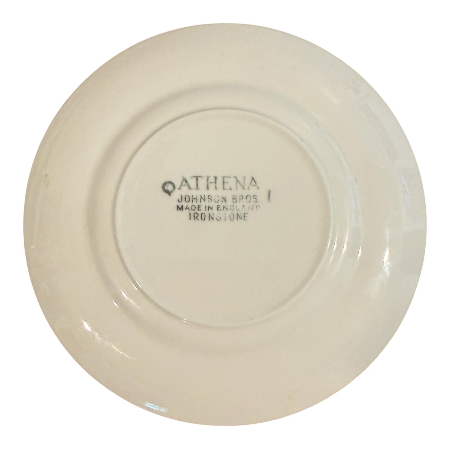 White English Ironstone | Vintage Johnson Brothers Athena Ironstone Dessert Plate  | Shelf Stacker