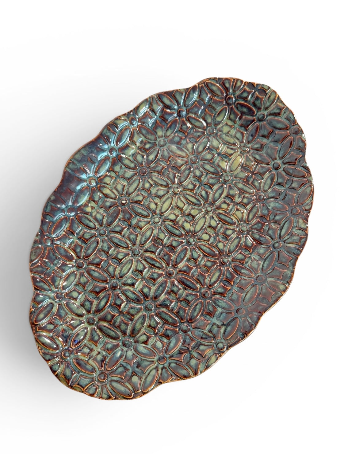LTR Studio Pottery Textured Platter | Handmade Ceramic Serving Tray | Larry & Tracey Rogers