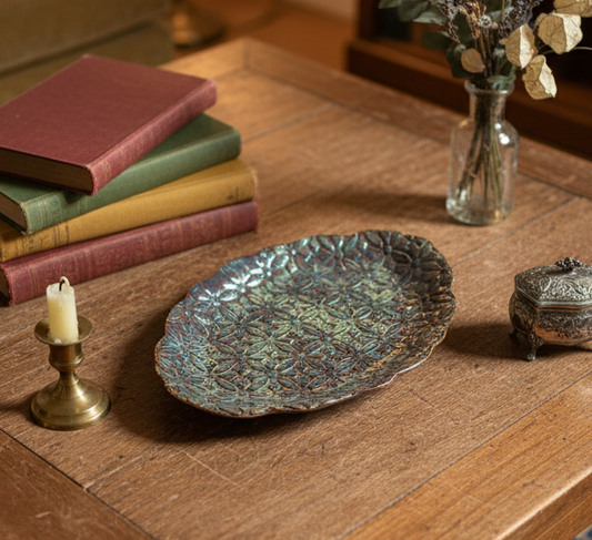 LTR Studio Pottery Textured Platter | Handmade Ceramic Serving Tray | Larry & Tracey Rogers