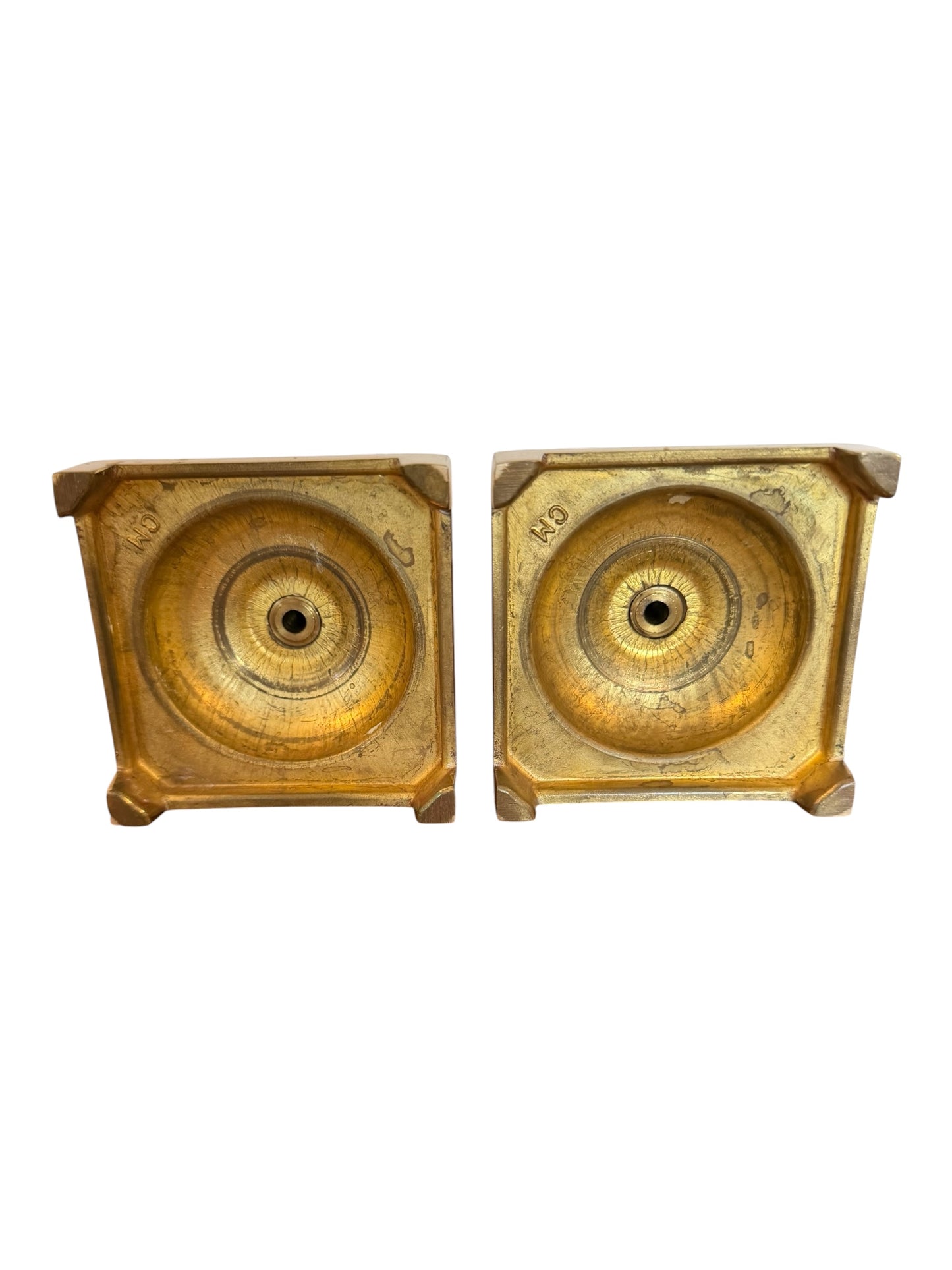Neoclassical Vintage Brass Baluster Candlestick Holders – Pair | Classic Column Design