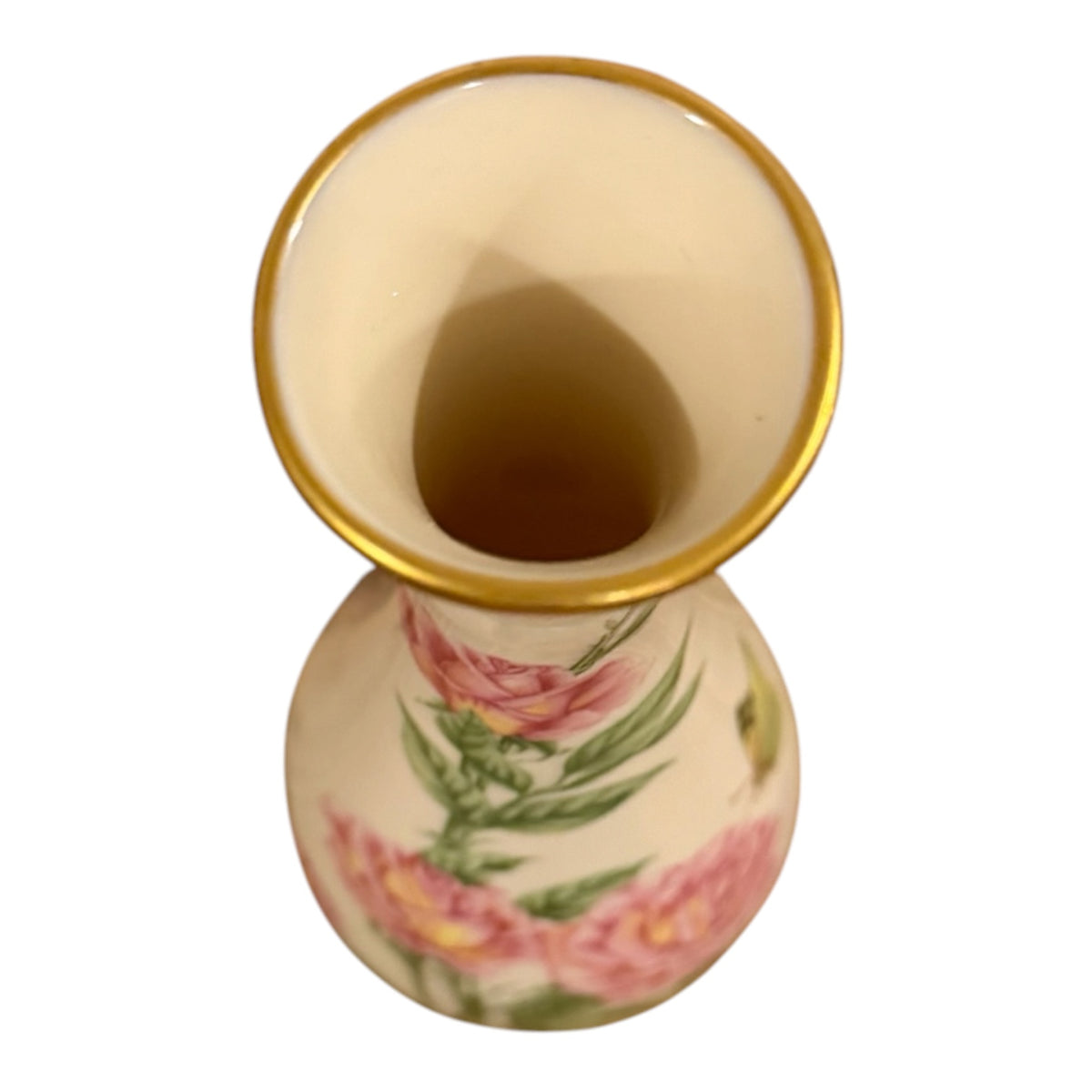 Vintage Lenox 1986 Cottagecore Bud Vase – Pink Roses & 24K Gold Trim