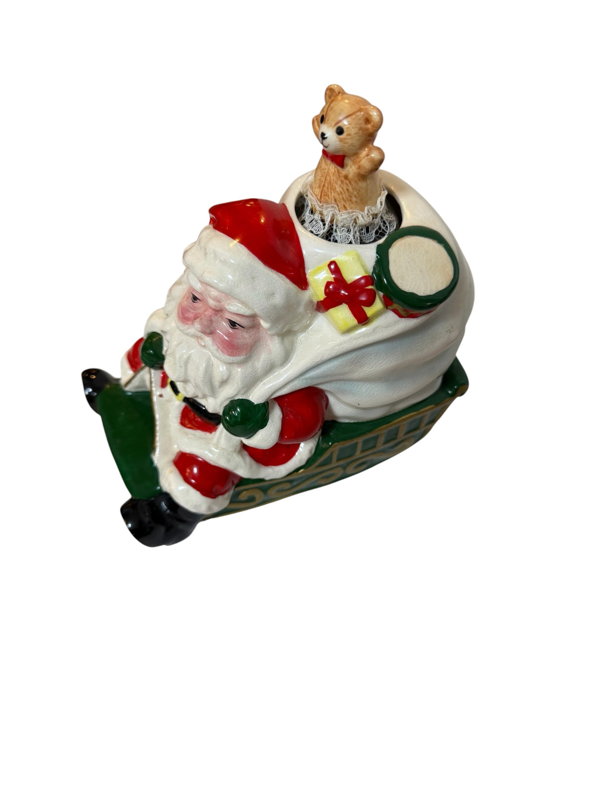Vintage Enesco Animated Santa Claus Sleigh Musical Box – Santa Claus Is Coming to Town
