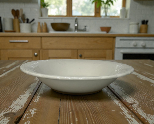 Philippe Richard Versailles White Embossed Bowl | Fleur-de-Lis China | Farmhouse Display