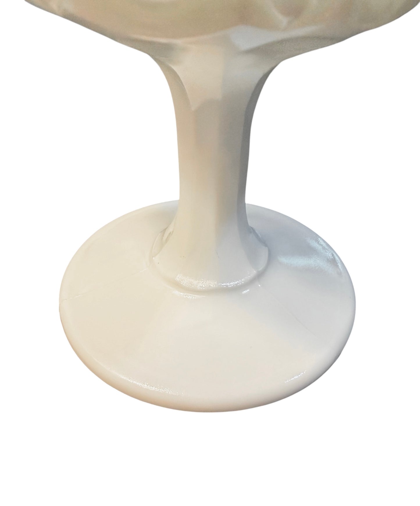 Fenton Hobnail & Leaf Vintage Milk Glass Footed Compote | Mid Century Pedestal Candy Dish