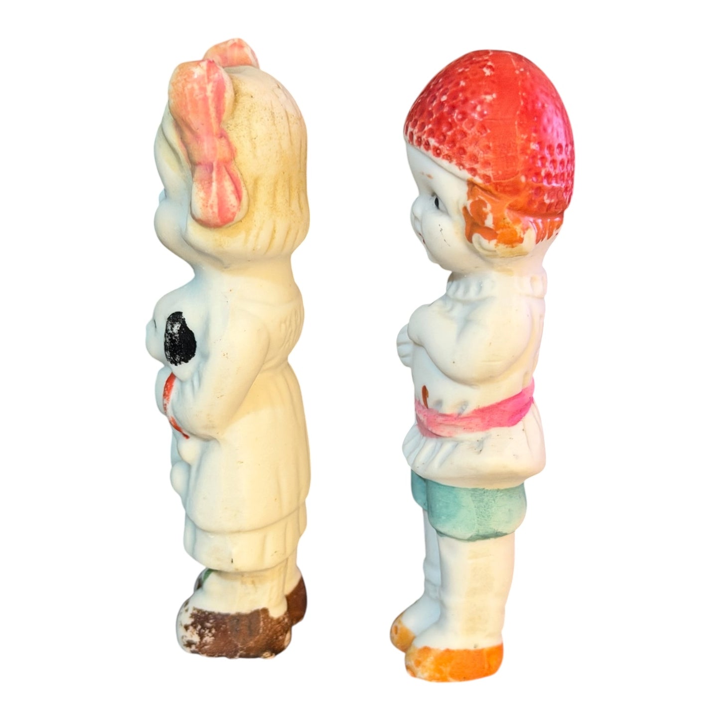 Vintage Miniature Bisque Penny Dolls | Pair | Japan | c. 1930s–1940s