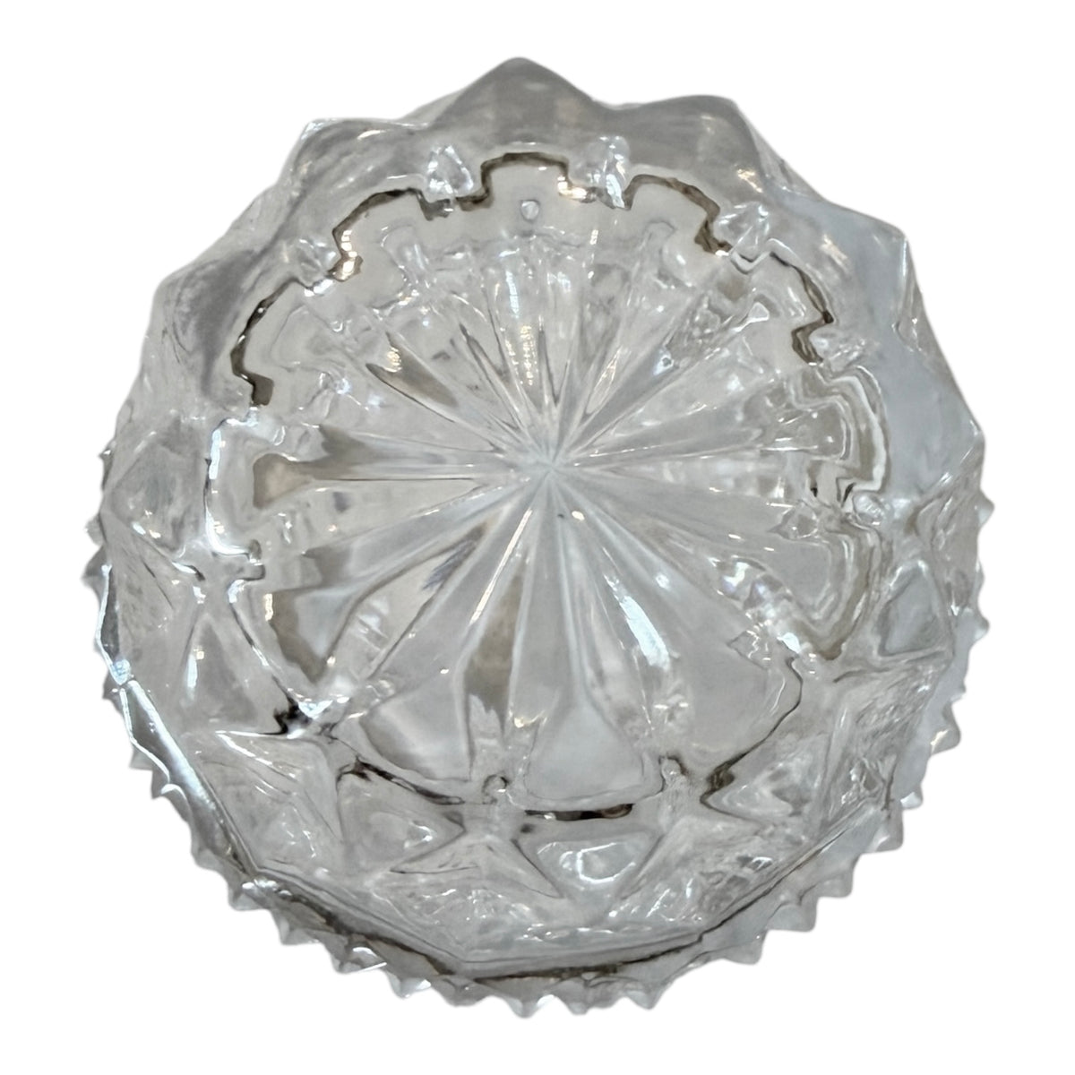 German Lead Crystal Vintage Open Salt Cellar – Diamond Point Cut Salt Dip Dish