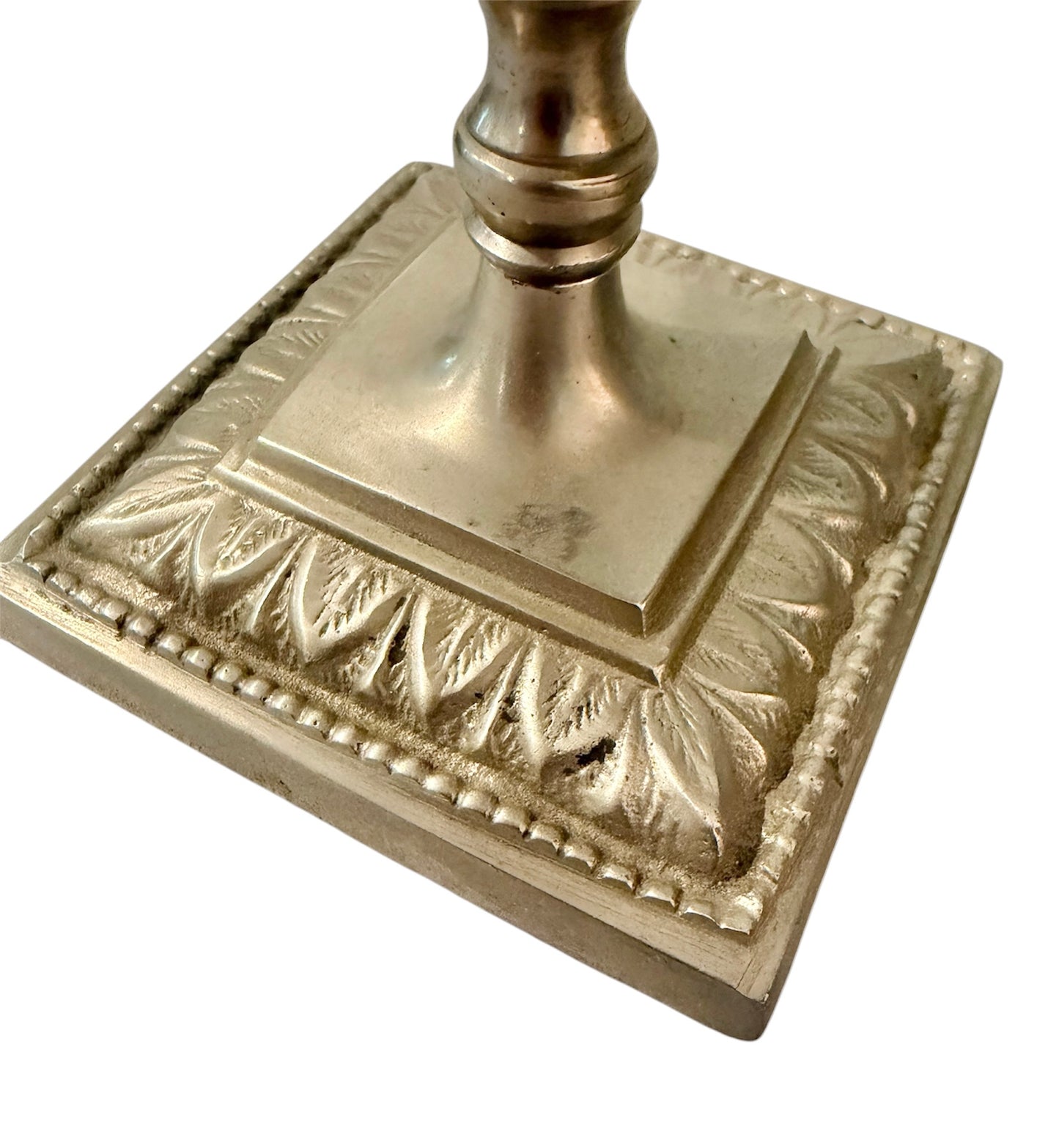 Pewter Antique/Vintage Candlestick – Fluted Petal Capital - Pair