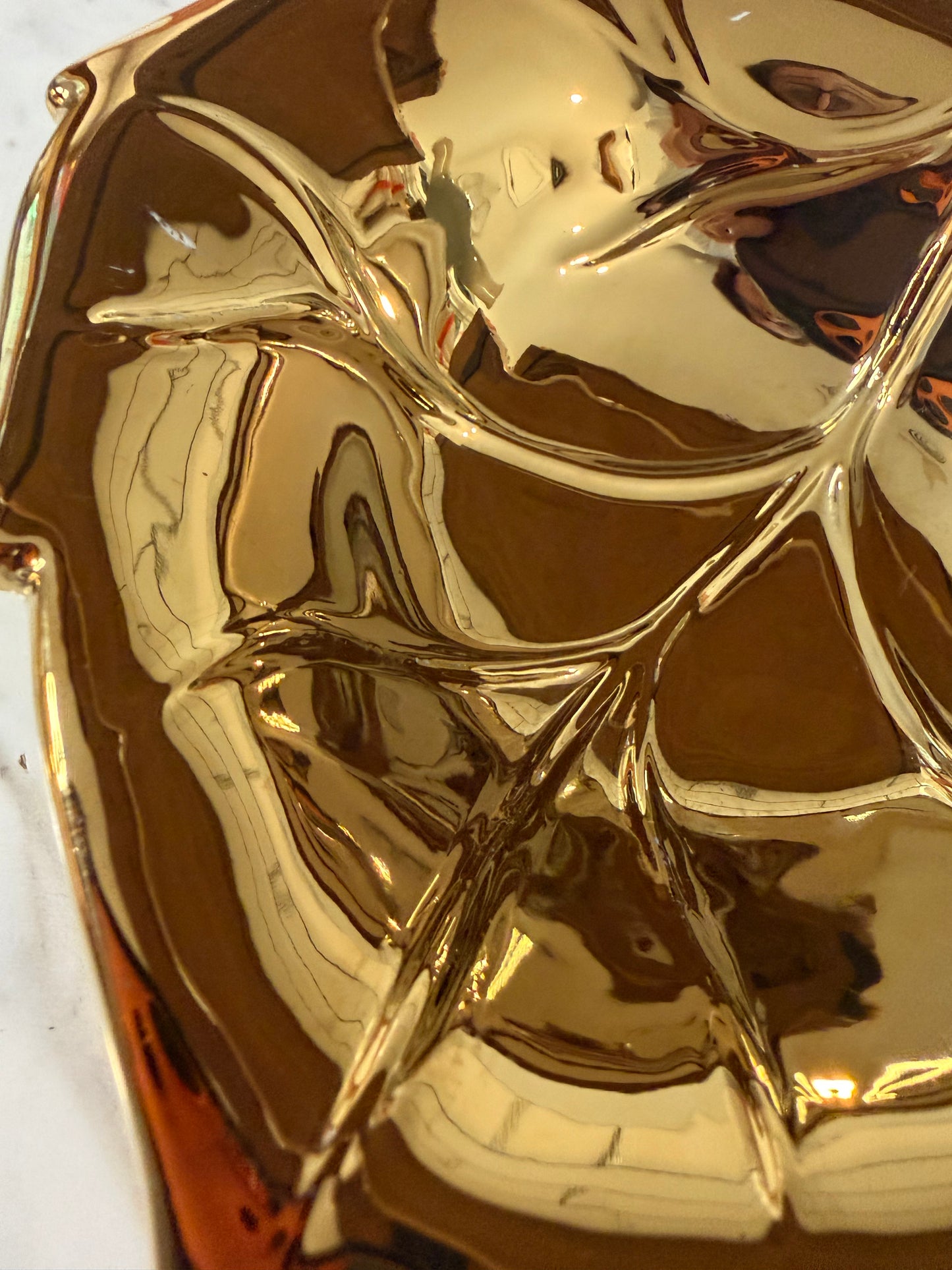 Balvery Gold Leaf Dish – Vintage Glam Trinket Tray