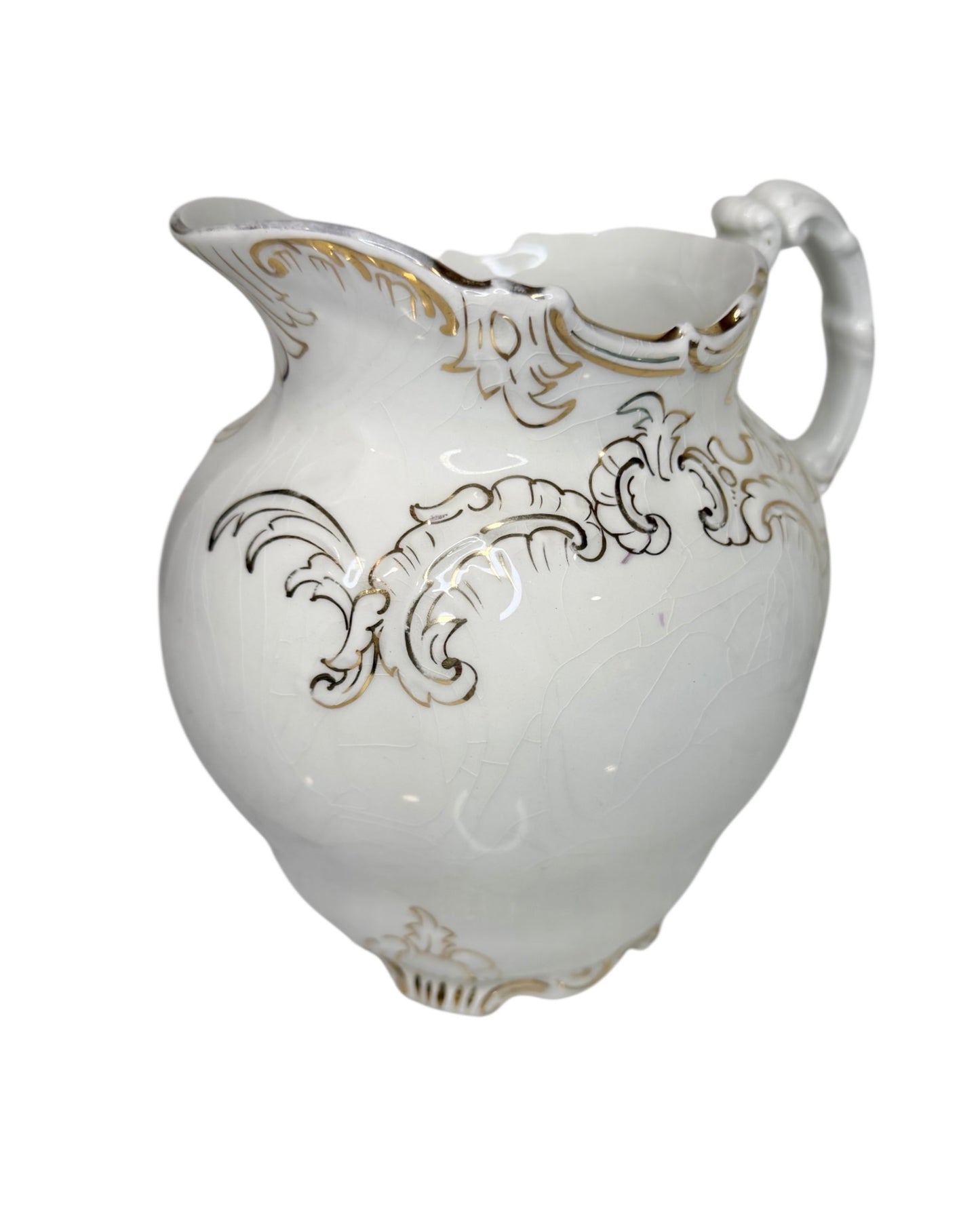 Antique Johnson Brothers Royal Semi-Porcelain Pitcher | Gilded Victorian Elegance