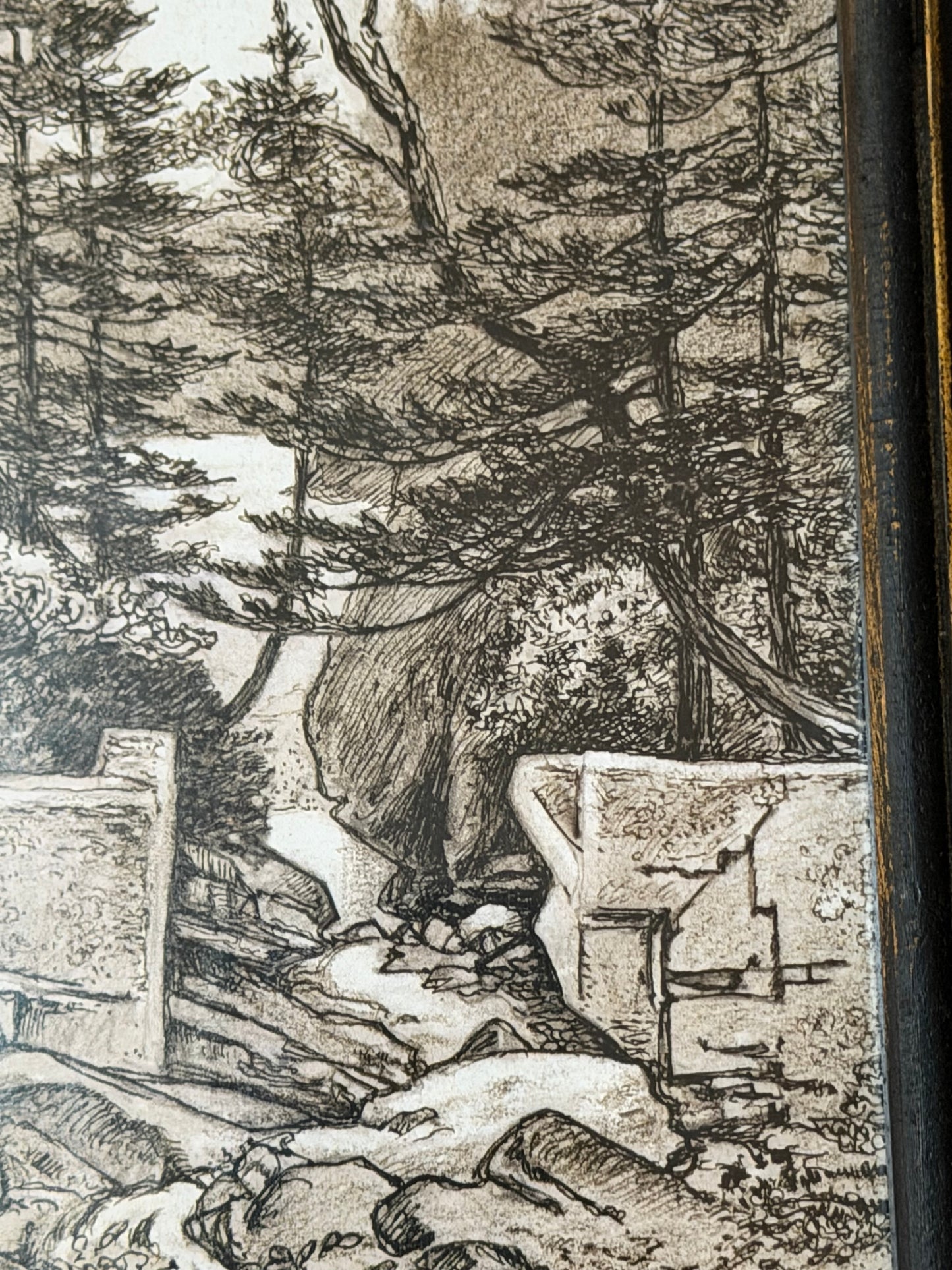 “The Stone Gate” (Scott’s Run with Potomac View) | Framed Flea & Frame Curated Vintage Book Etching