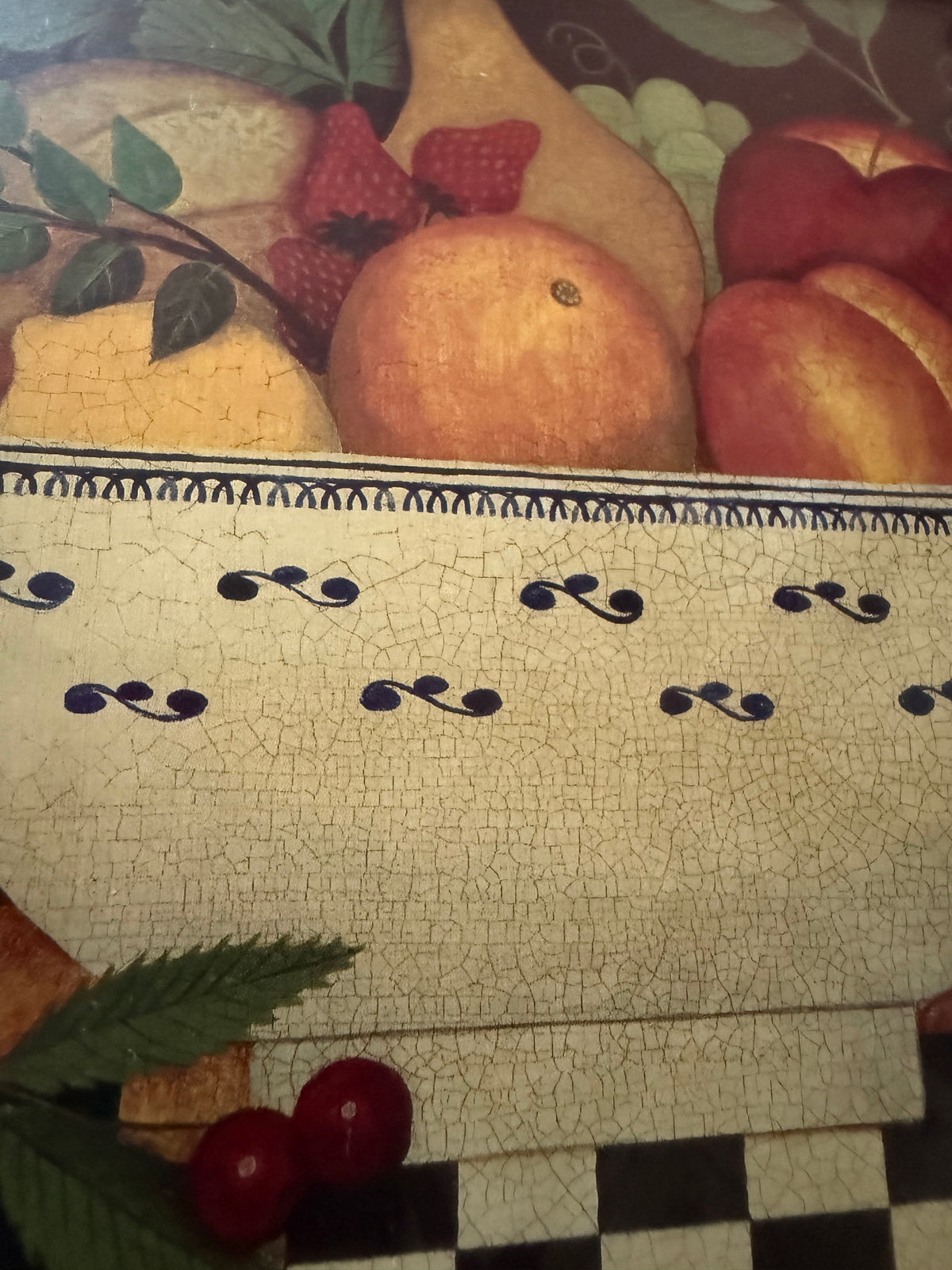 Diane Ulmer Pedersen Vintage Folk Art Fruit Prints – Set of 2 Framed Cottagecore Kitchen Art