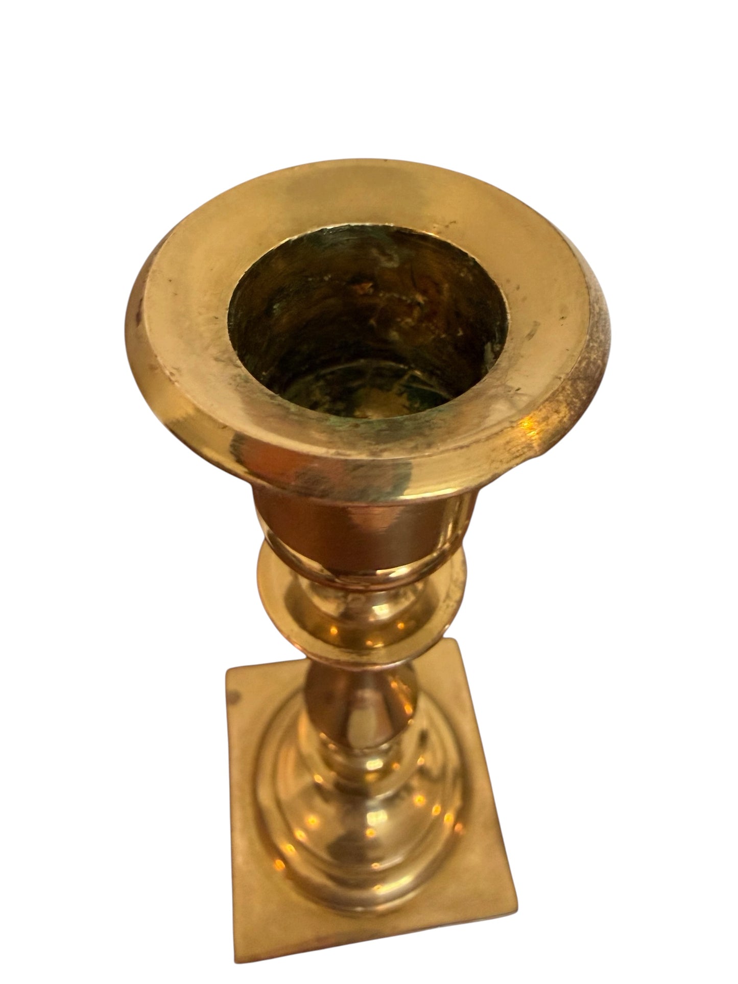 Neoclassical Vintage Brass Baluster Candlestick Holders – Pair | Classic Column Design