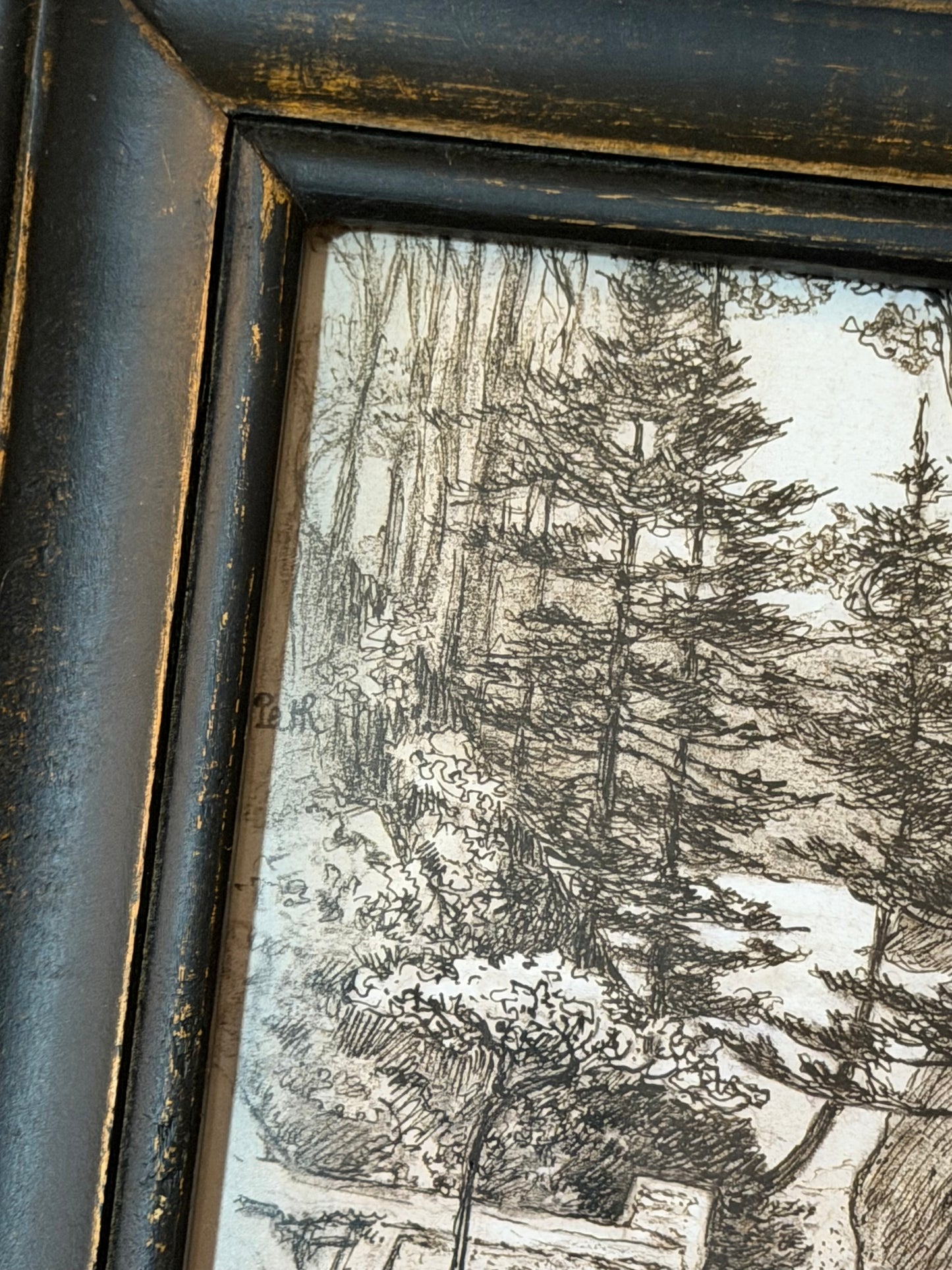 “The Stone Gate” (Scott’s Run with Potomac View) | Framed Flea & Frame Curated Vintage Book Etching