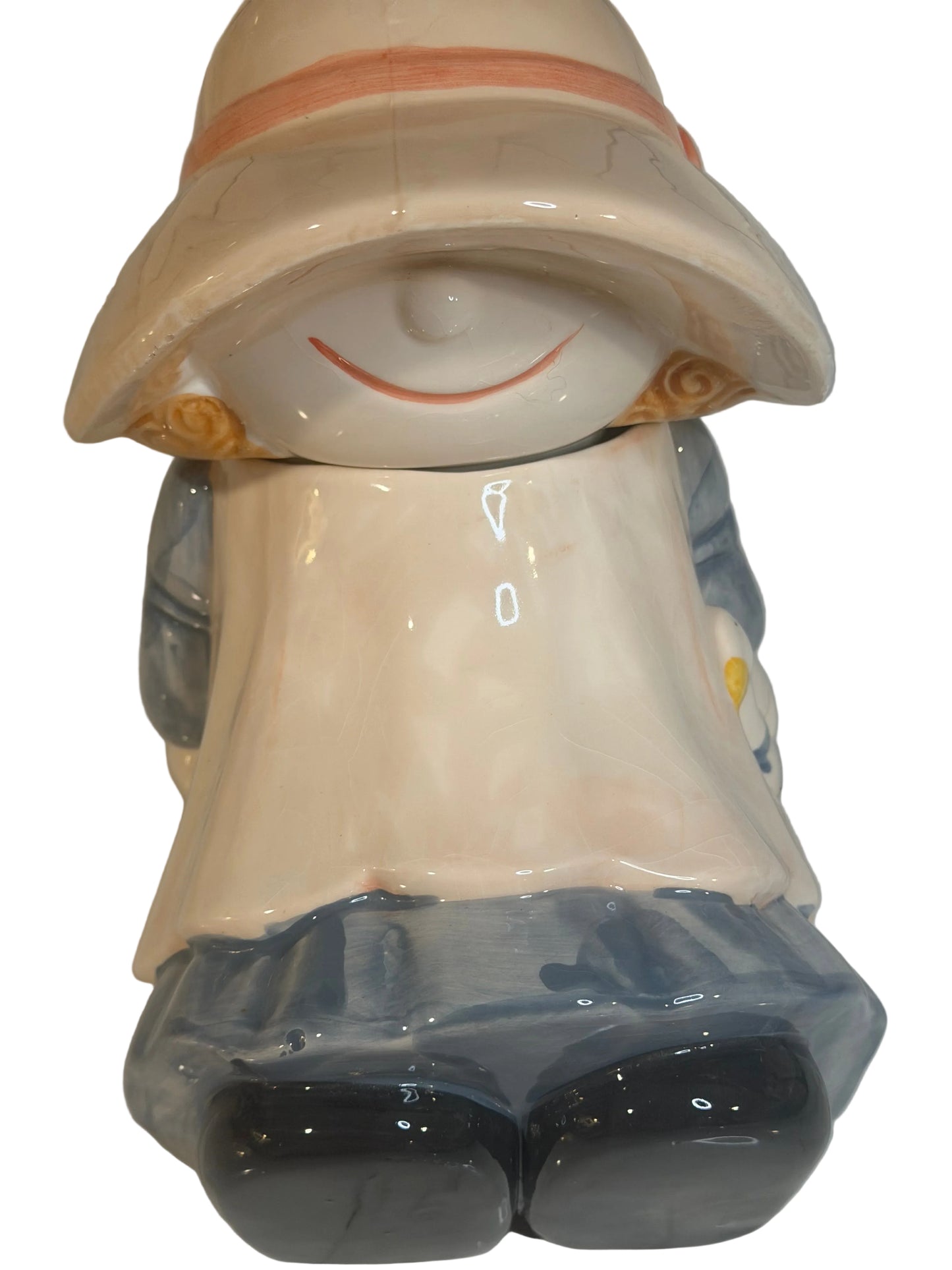 Vintage 80’s Cottagecore Girl and Goose Ceramic Cookie Jar