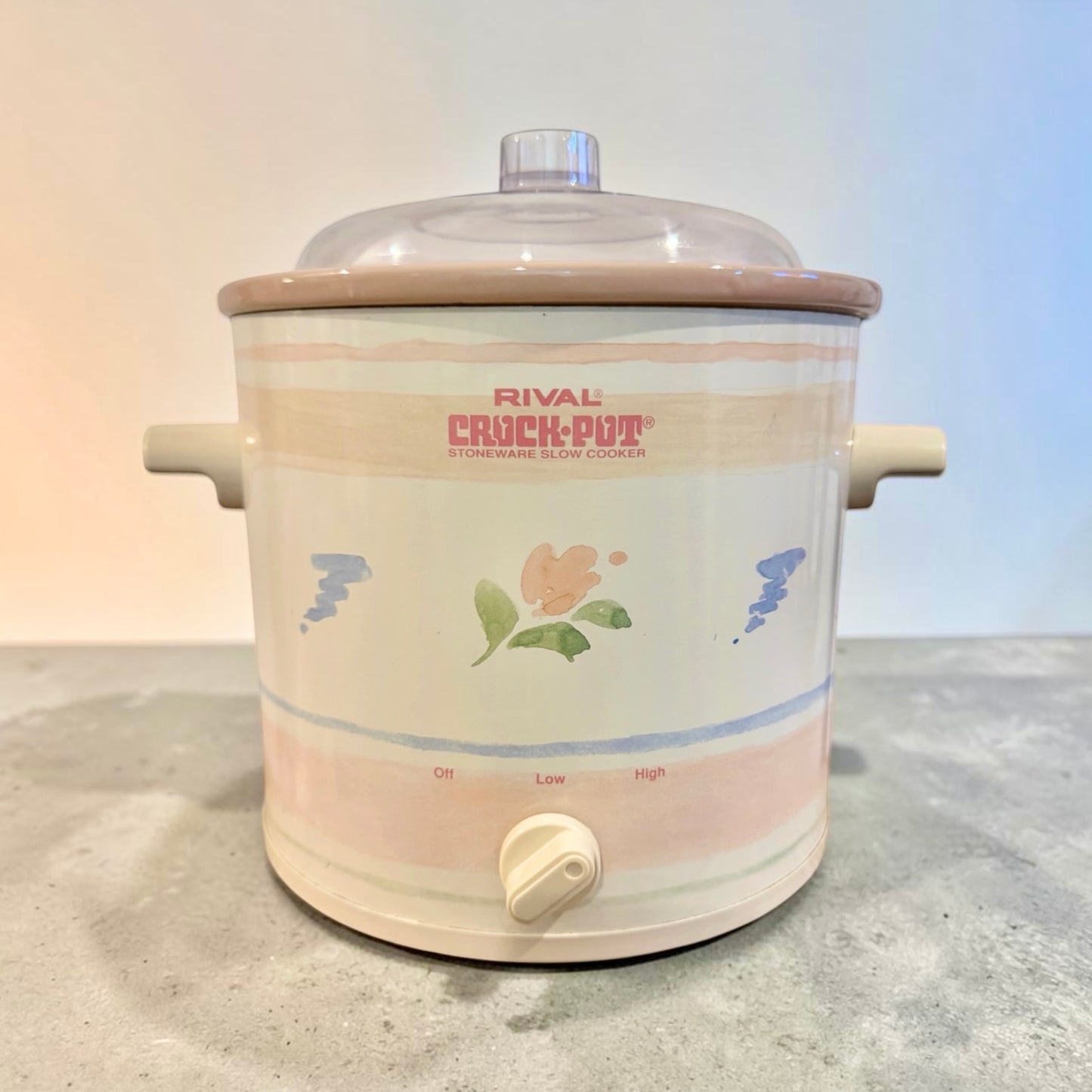 Rival Crock-Pot 3100-602 Stoneware Vintage Slow Cooker – 3.5 Qt Floral Tulip Design