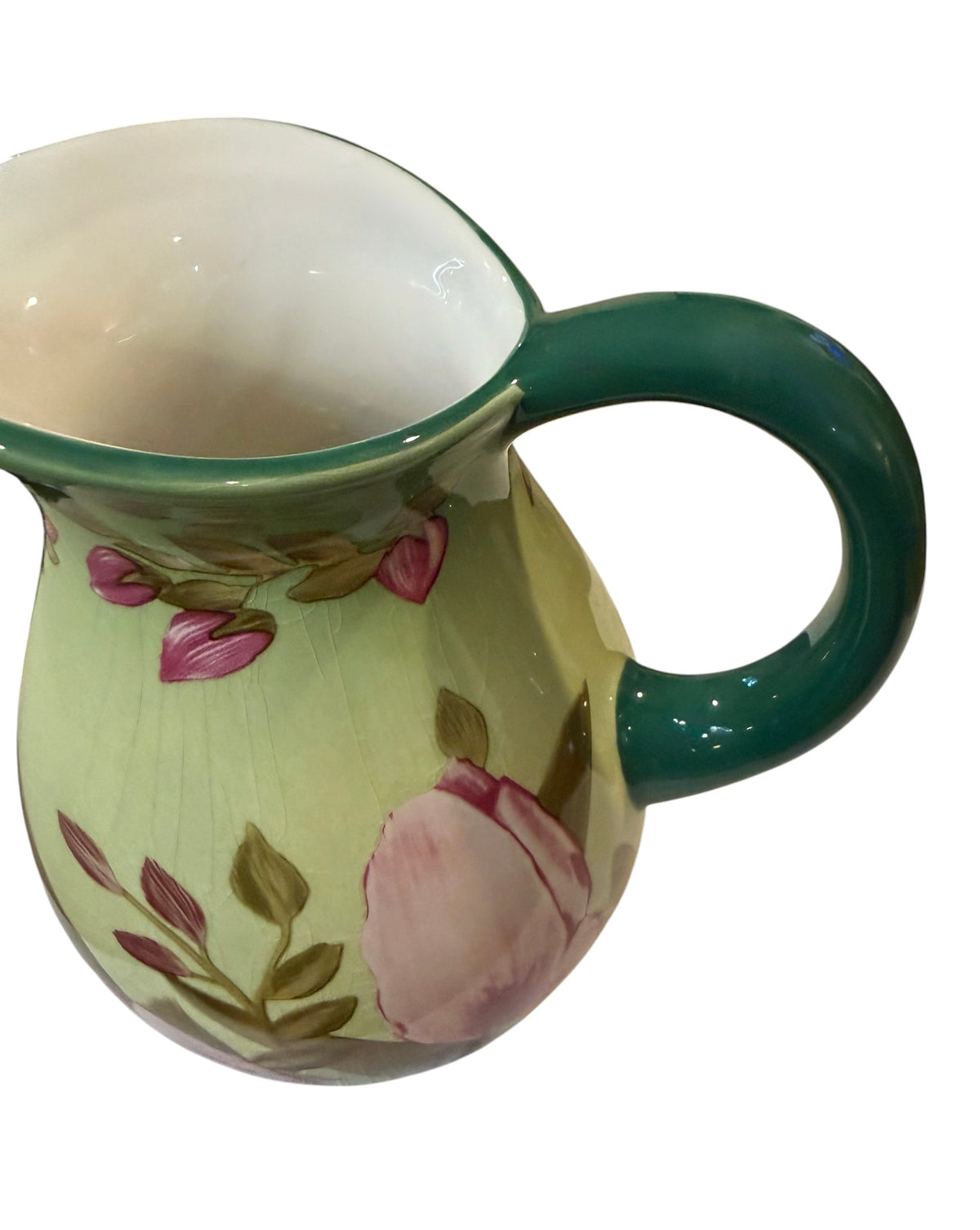 Teleflora Spring Tulip Ceramic Pitcher – Vintage Hand-Painted Floral Vase