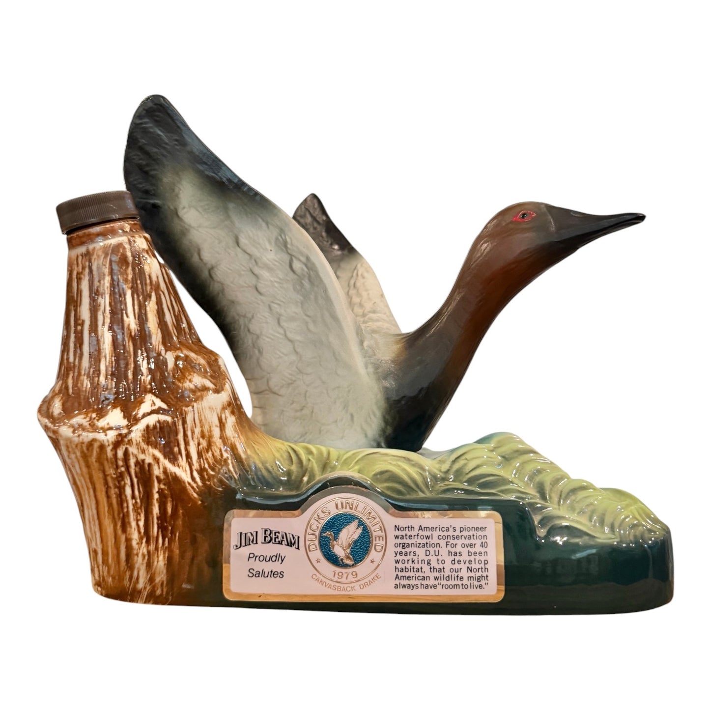 1979 Jim Beam Ducks Unlimited “Canvasback Drake” Ceramic Decanter | Vintage Wildlife Collectible