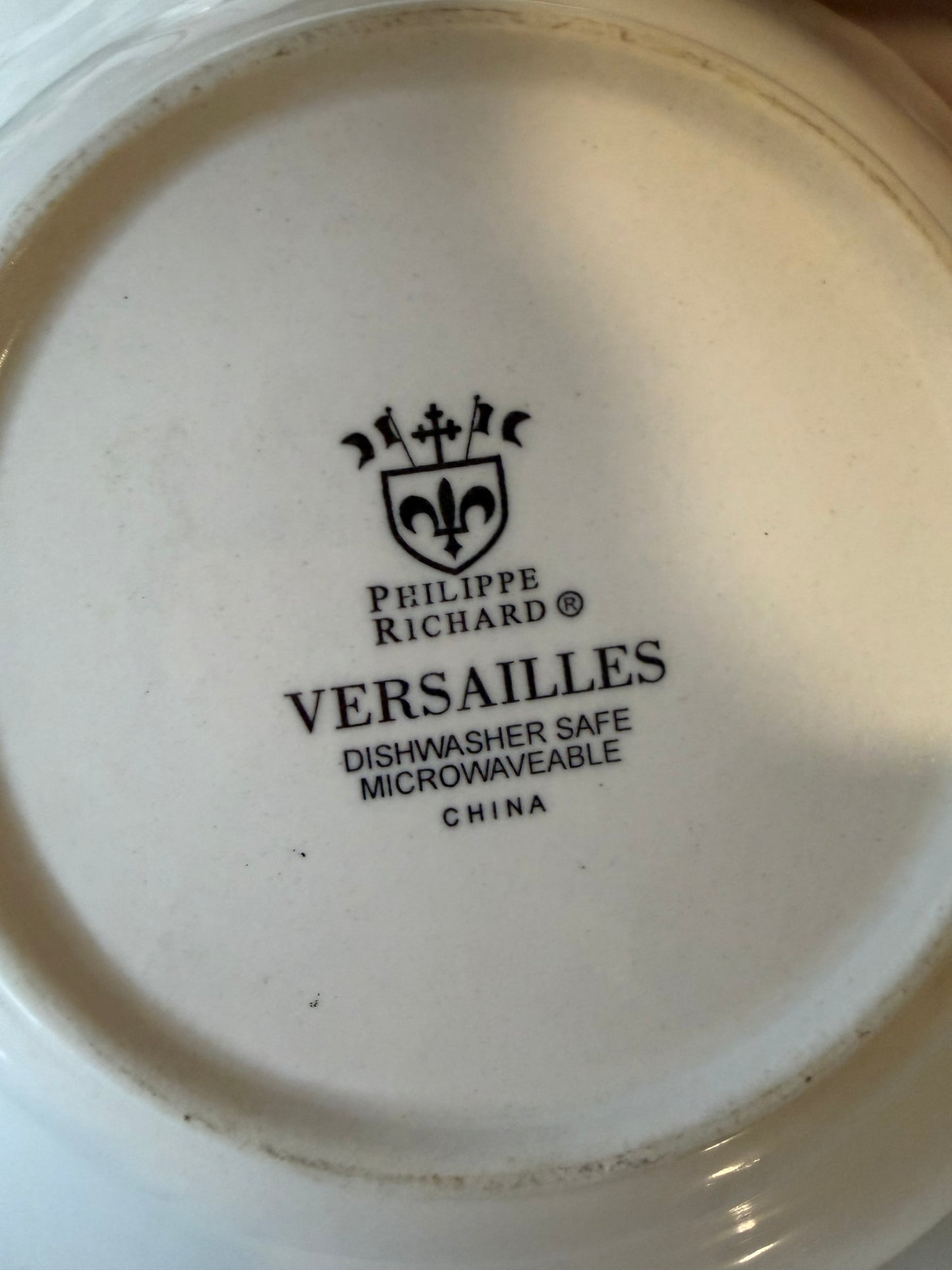 Philippe Richard Versailles White Embossed Bowl | Fleur-de-Lis China | Farmhouse Display