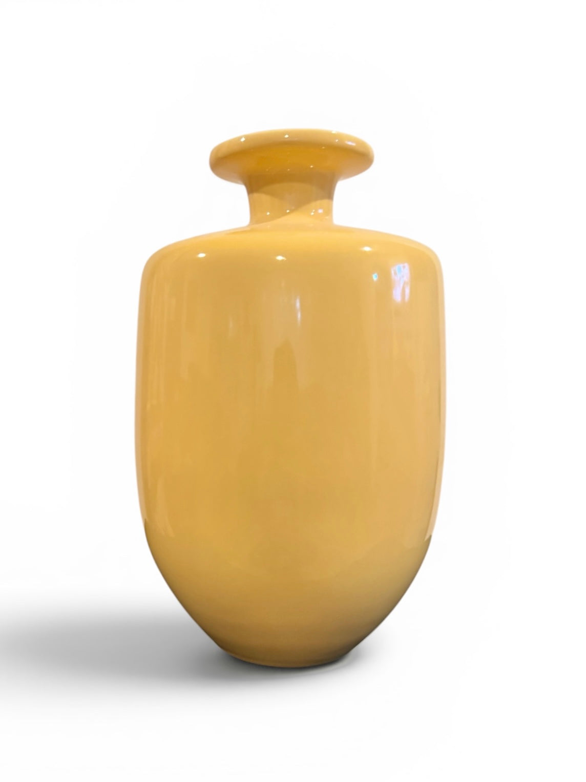 Haeger Pottery Art Vase - Harvest Gold Glazed Ceramic - Original Labels - 10” Tall