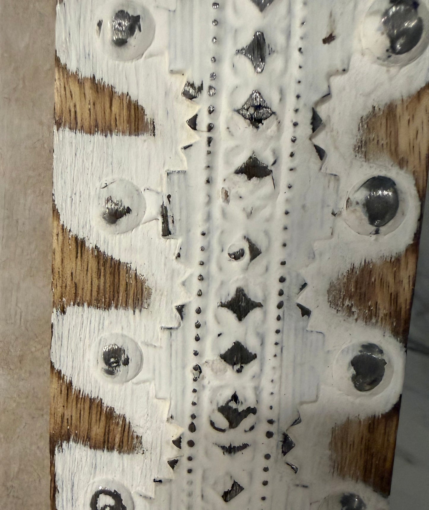 Boho Rustic Farmhouse Wooden Picture Frame – 10” x 8” with Silver Metal Accents