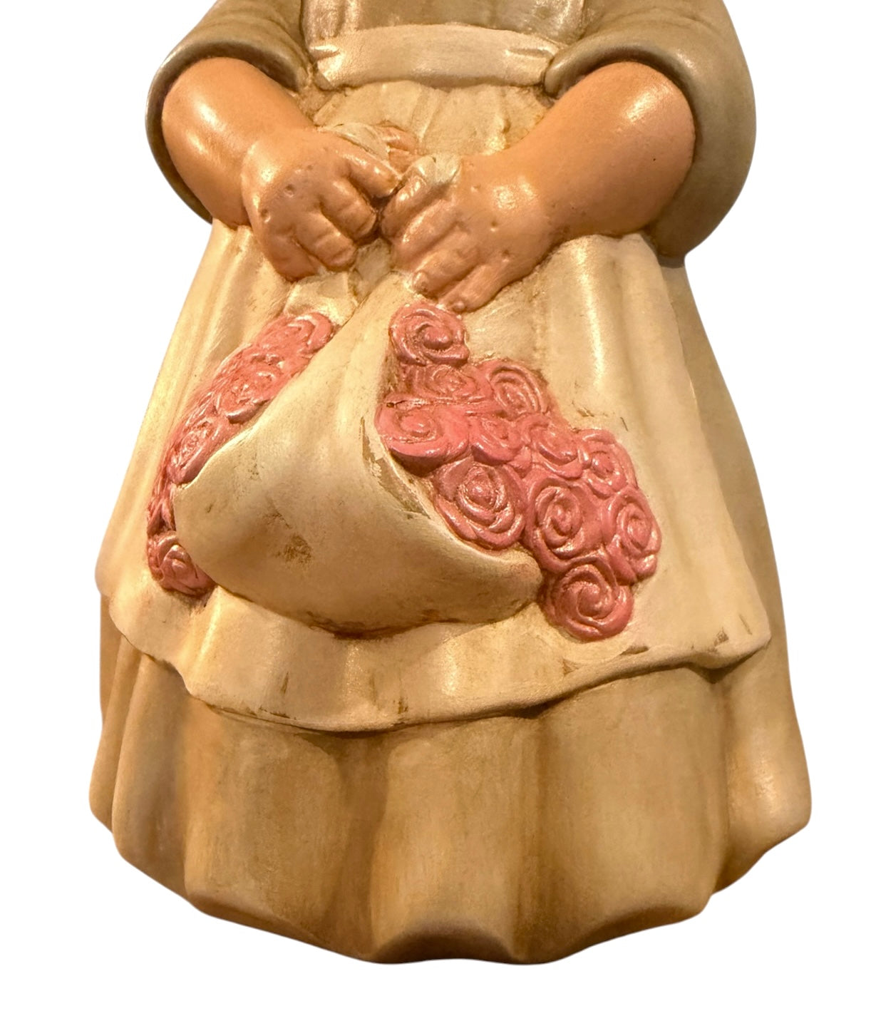 Vintage Hand-Painted Ceramic Girl Figurine | Cottagecore Fall Decor | 1987 | 10”