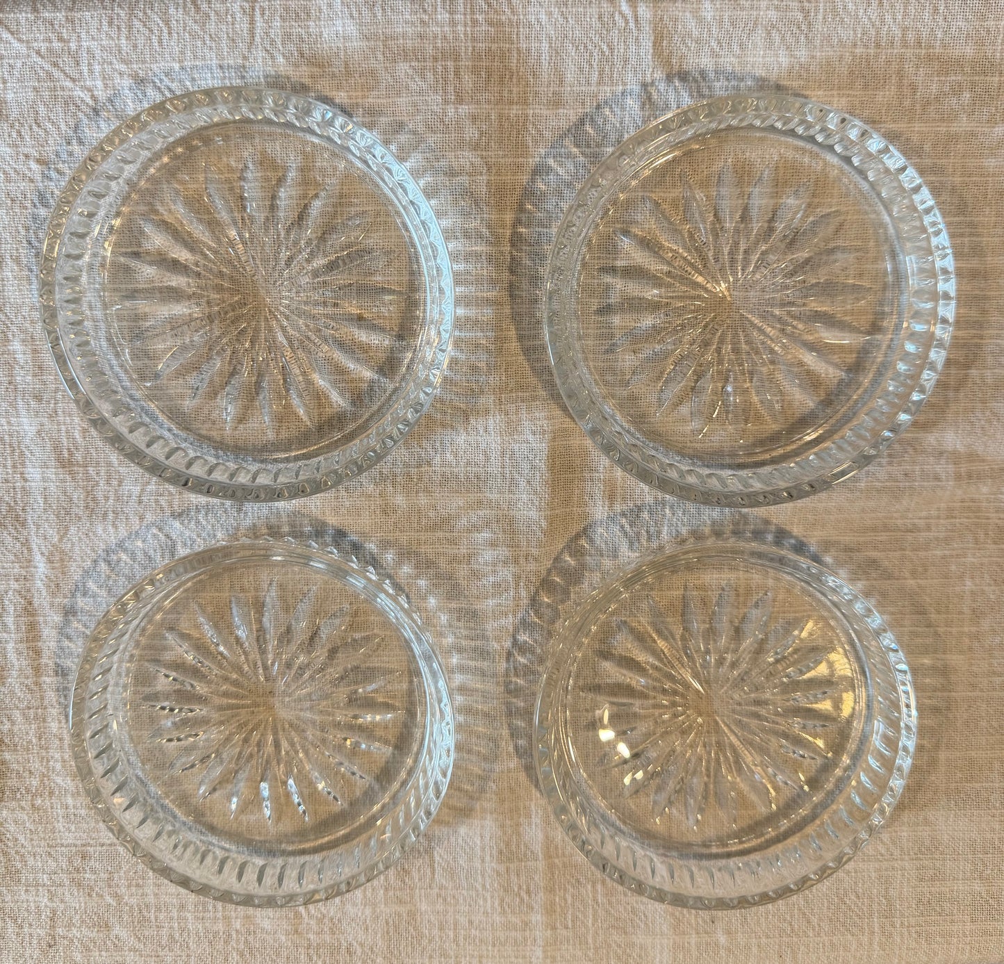 Princess House Vintage Highlights Lead Crystal Drink Coasters | Set of 4 | Royal Highlights #876