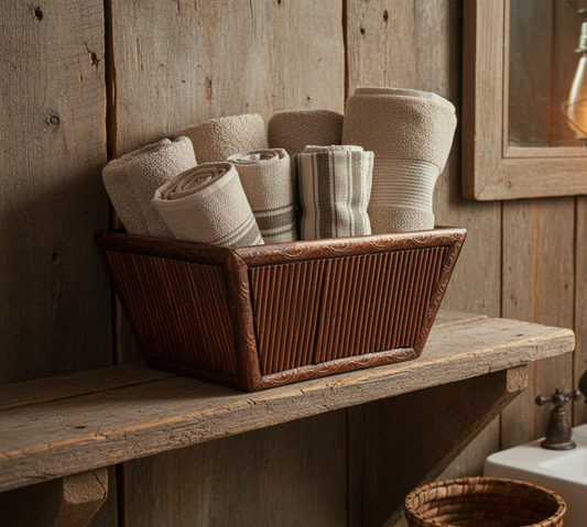Beautiful Mid-20th Century Vintage Bamboo Planter Box | Decorative Cachepot