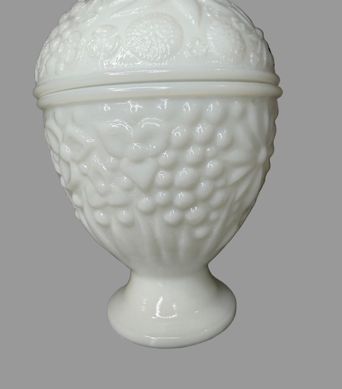 Vintage Avon Milk Glass Lidded Pedestal Candy Dish