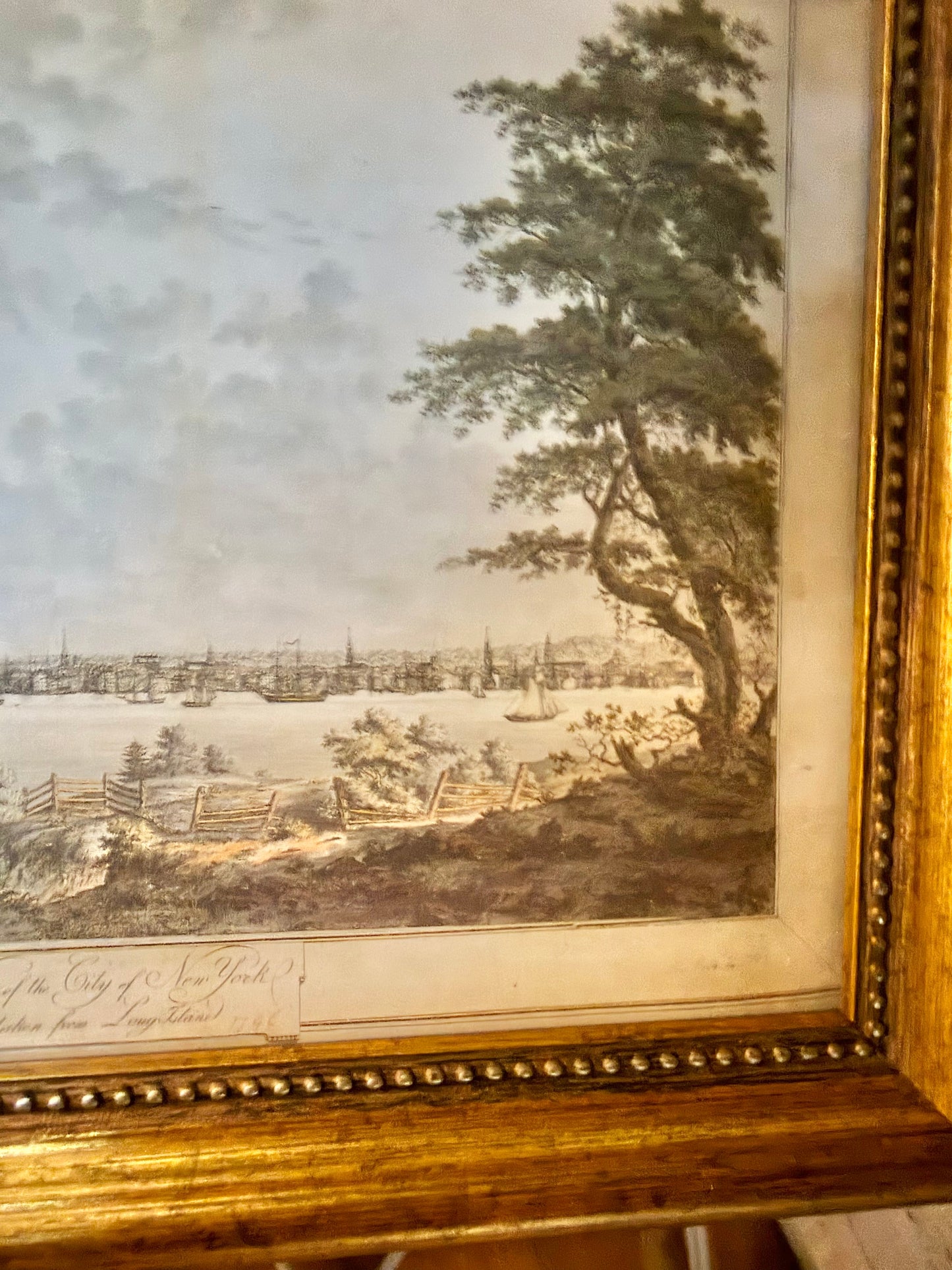 “View of the City of New-York taken from Long Island” (1796 Inspired) | Framed Flea & Frame Curated