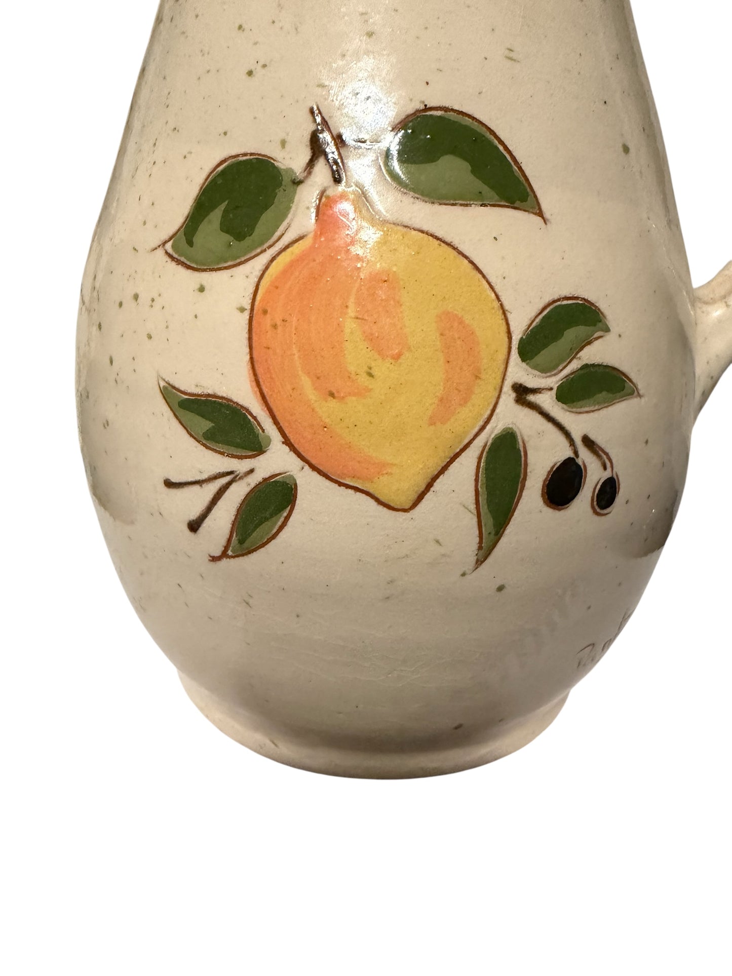 Ceràmiques Pantaleu Hand-Painted Fruit Pitcher Earthenware Clay– Spanish Pottery, French Country Decor