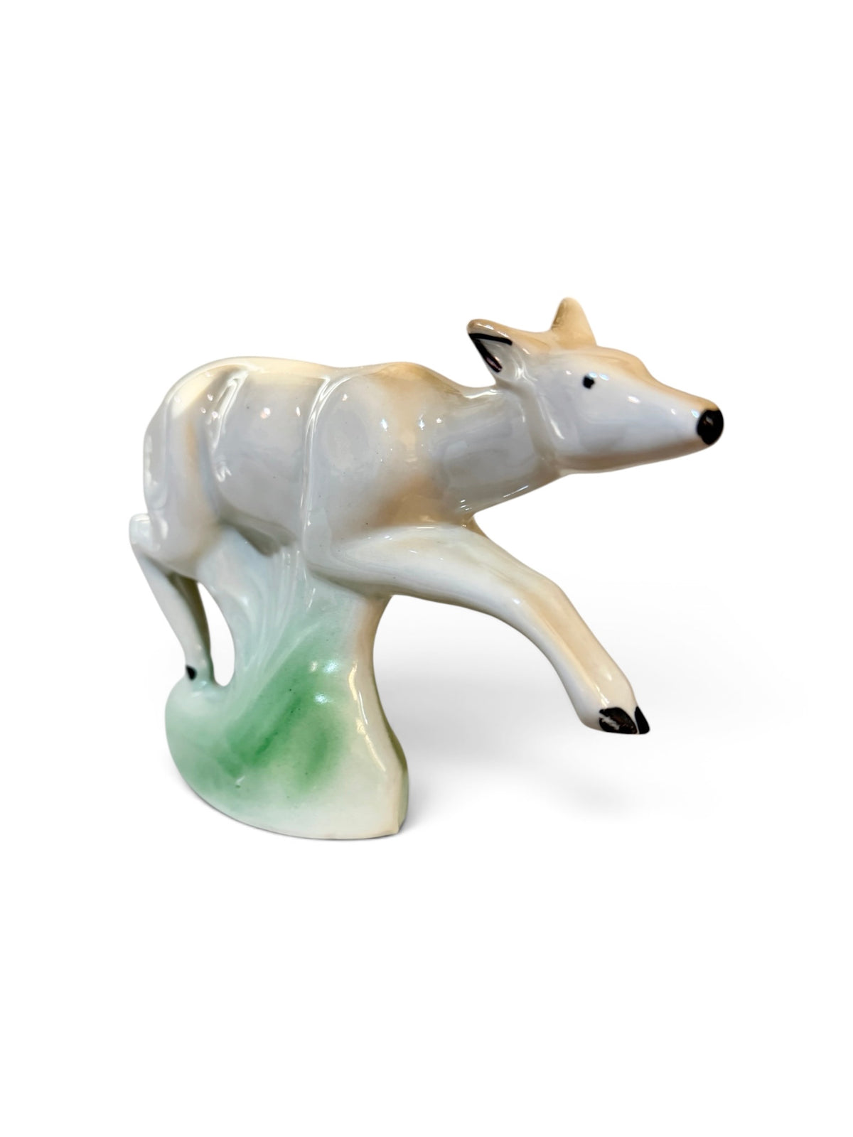Izida Bulgarian Porcelain Vintage Leaping Deer Doe Figurine | Mid-Century No. 135
