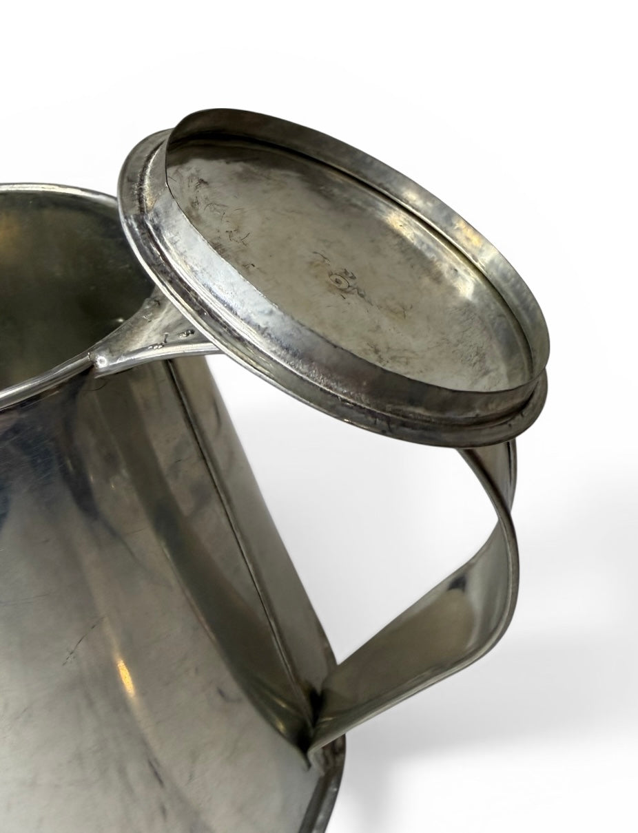 Vintage Silver-Toned Conical Coffee Pot | Mid-Century Modern / Art Deco Style Metal Vessel