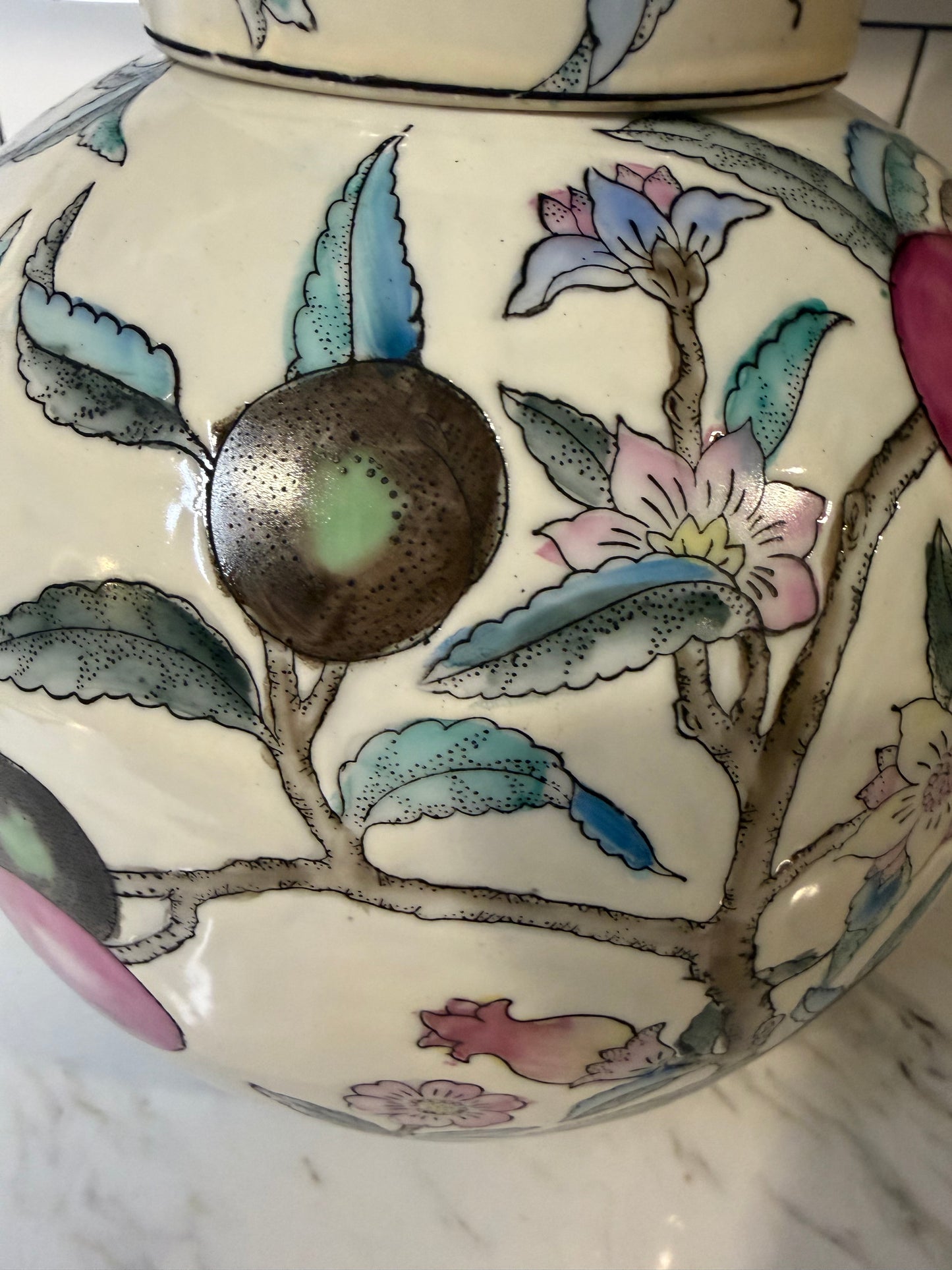 Vintage WBI Chinese Export Lidded Ginger Jar – Famille Rose Style