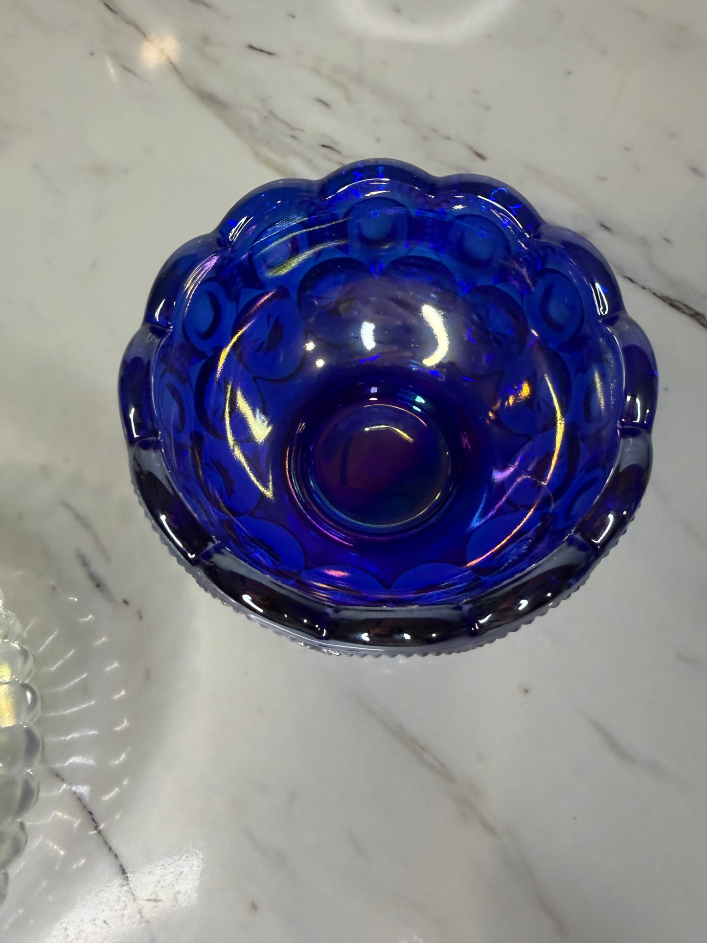 Moon & Star Cobalt Blue | Weishar | Carnival Glass Fairy Lamp – 3 Piece
