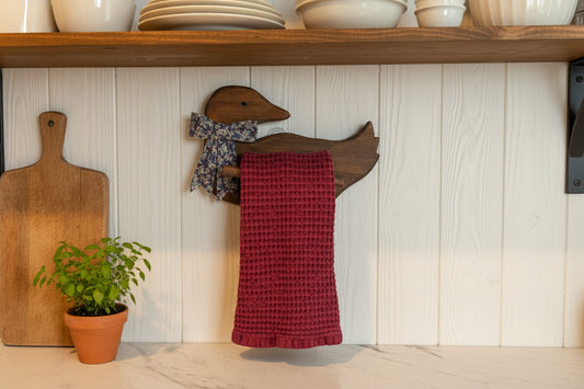 Cottagecore Wooden Duck Wall Hand Towel Holder