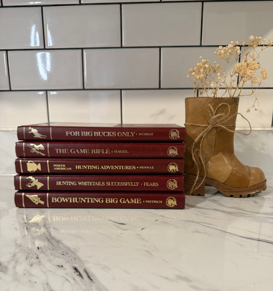 Vintage North American Hunting Club Book Collection — Leather-Bound Hardcovers