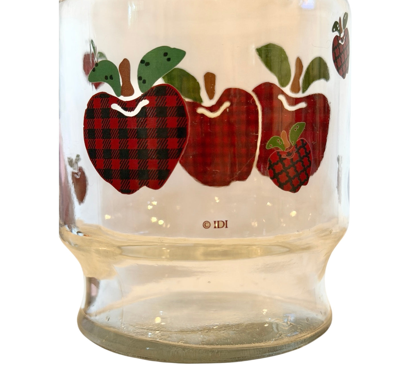 Anchor Hocking Applejack Plaid Apple Glass Vintage Juice Carafe – © IDI – Retro Country Kitchen