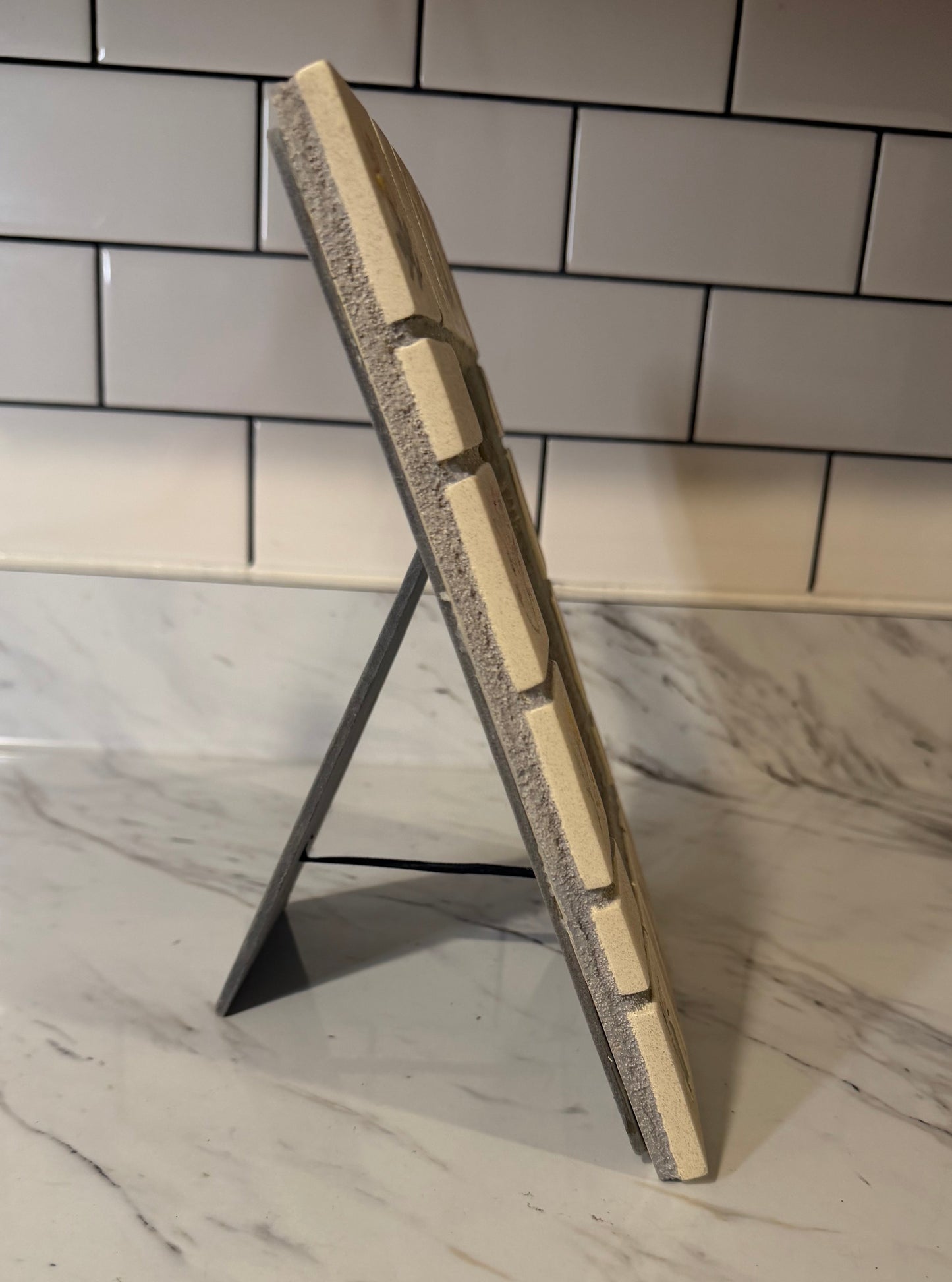 Vintage Malden International Designs Ceramic Picture Frame – Hand-Painted Wildflower Tiles