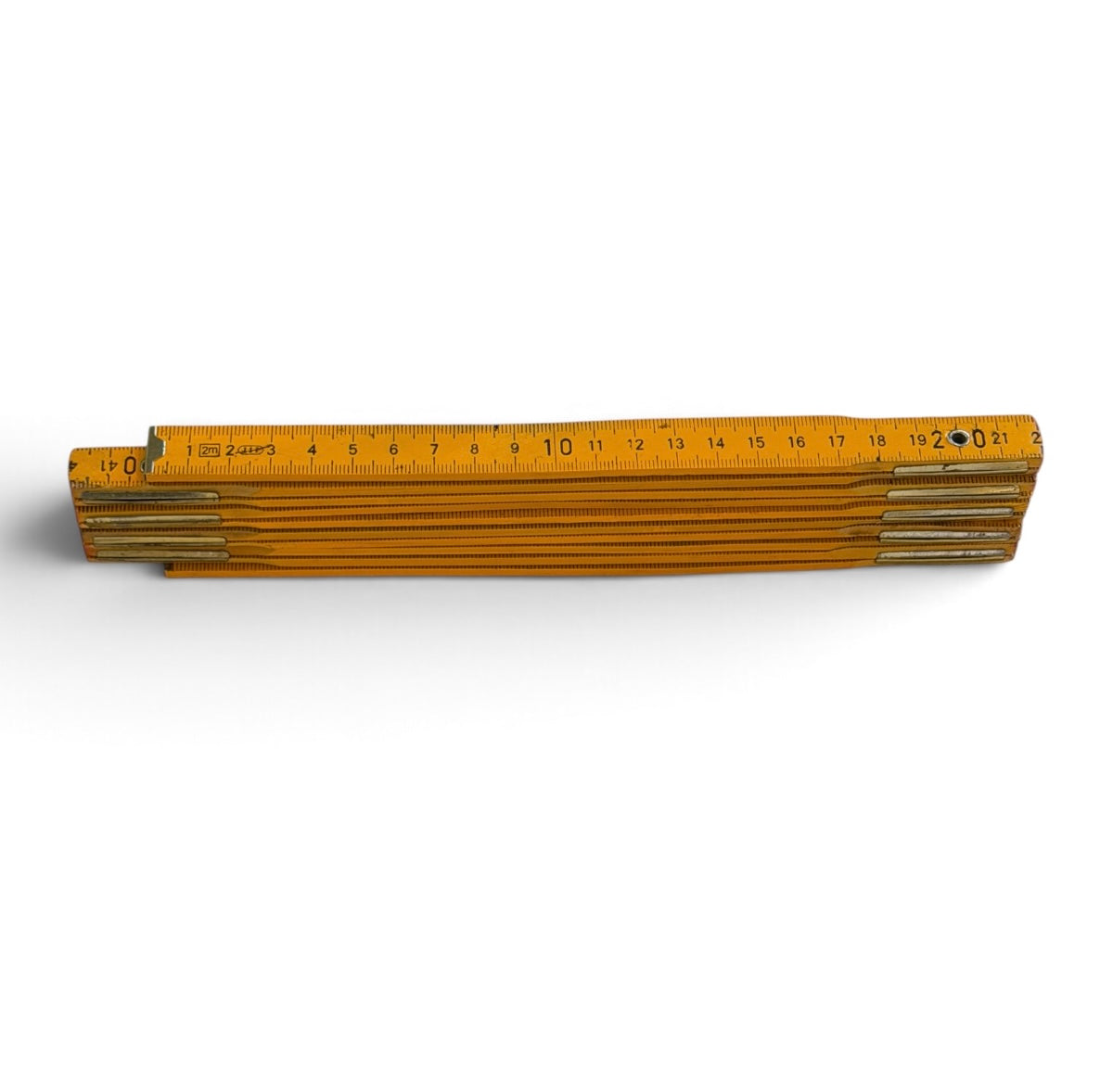 Yellow Wooden Folding Carpenter’s Ruler – Vintage Folding Measuring Rule
