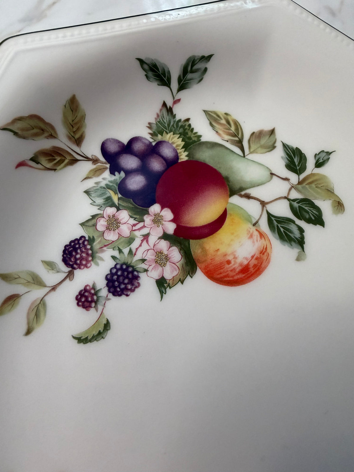 Johnson Brothers Ironstone Octagonal Serving Platter - Fresh Fruit Pattern