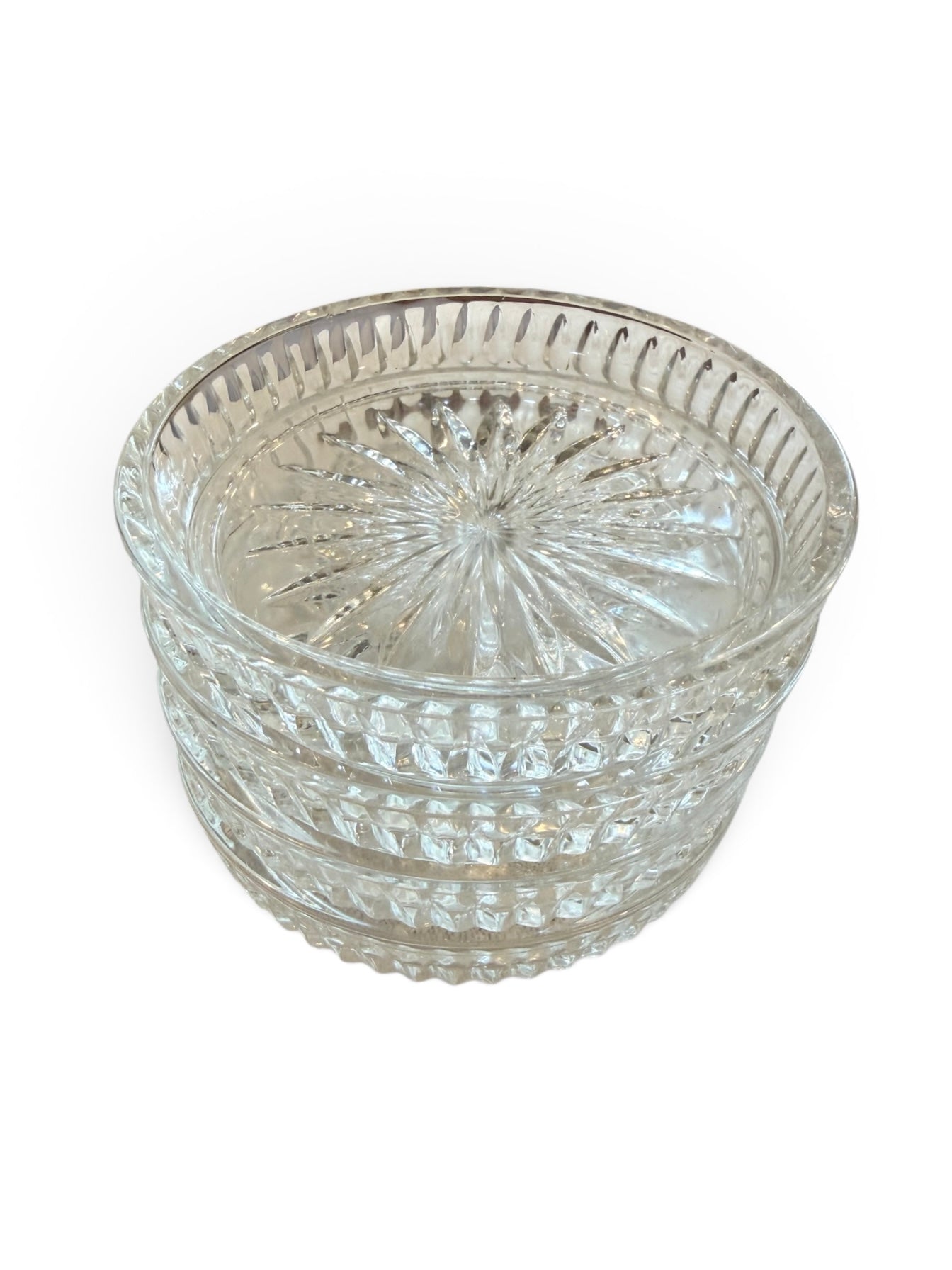 Princess House Vintage Highlights Lead Crystal Drink Coasters | Set of 4 | Royal Highlights #876
